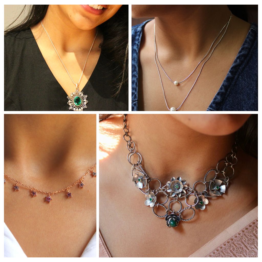 Timeless Style: Gaayu Gems' Mother's Day Necklaces in Sterling Silver