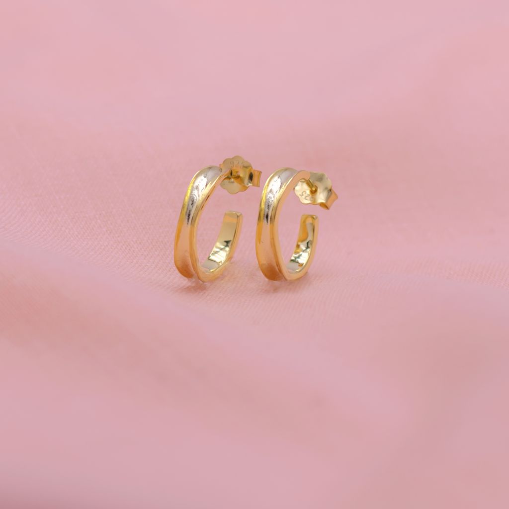 Classic Bali Earrings in Gold Polish in 925 Silver