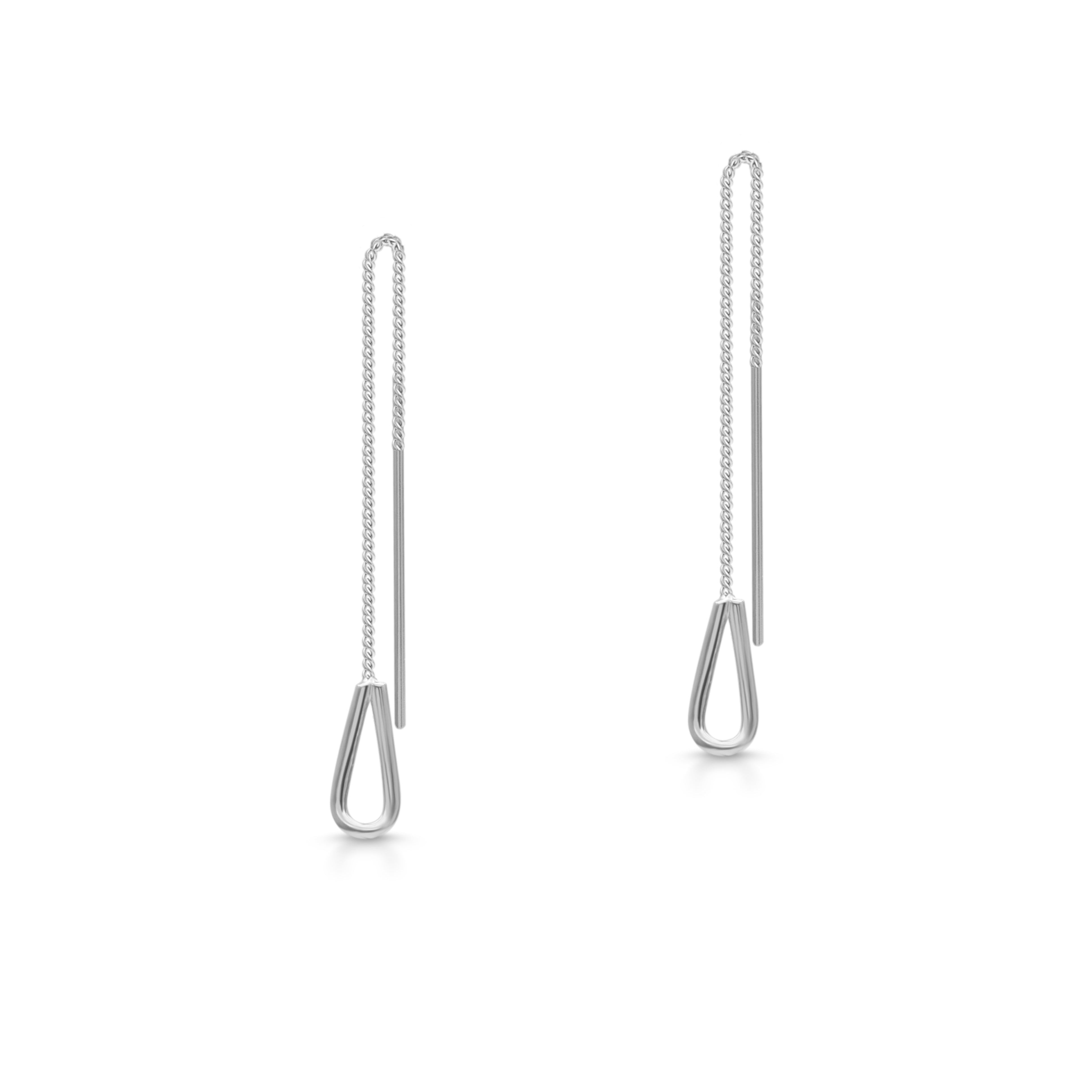 Divine Pure Silver Chain Drop Earrings in 925 silver