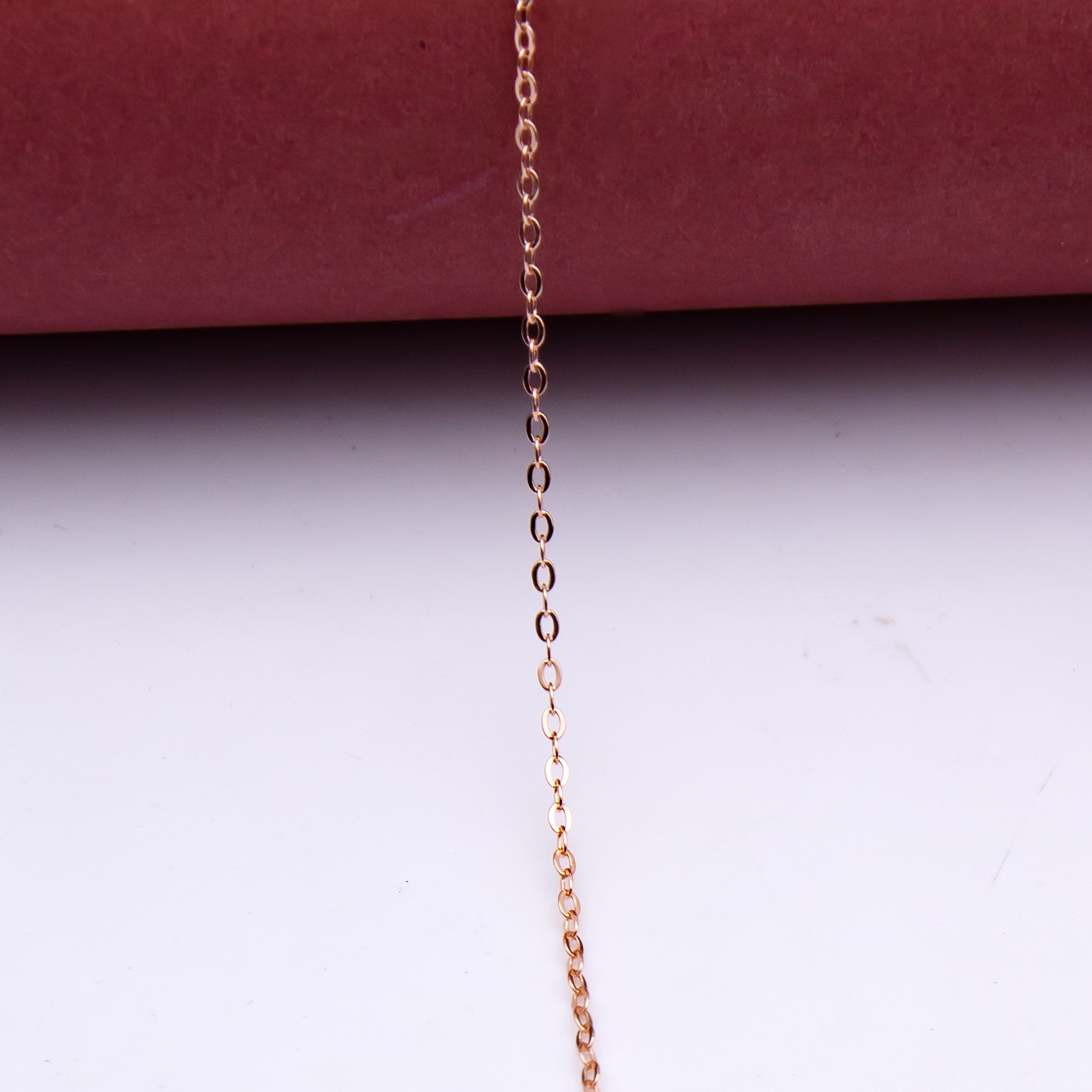Classic plain rose gold 925 silver minimal chain