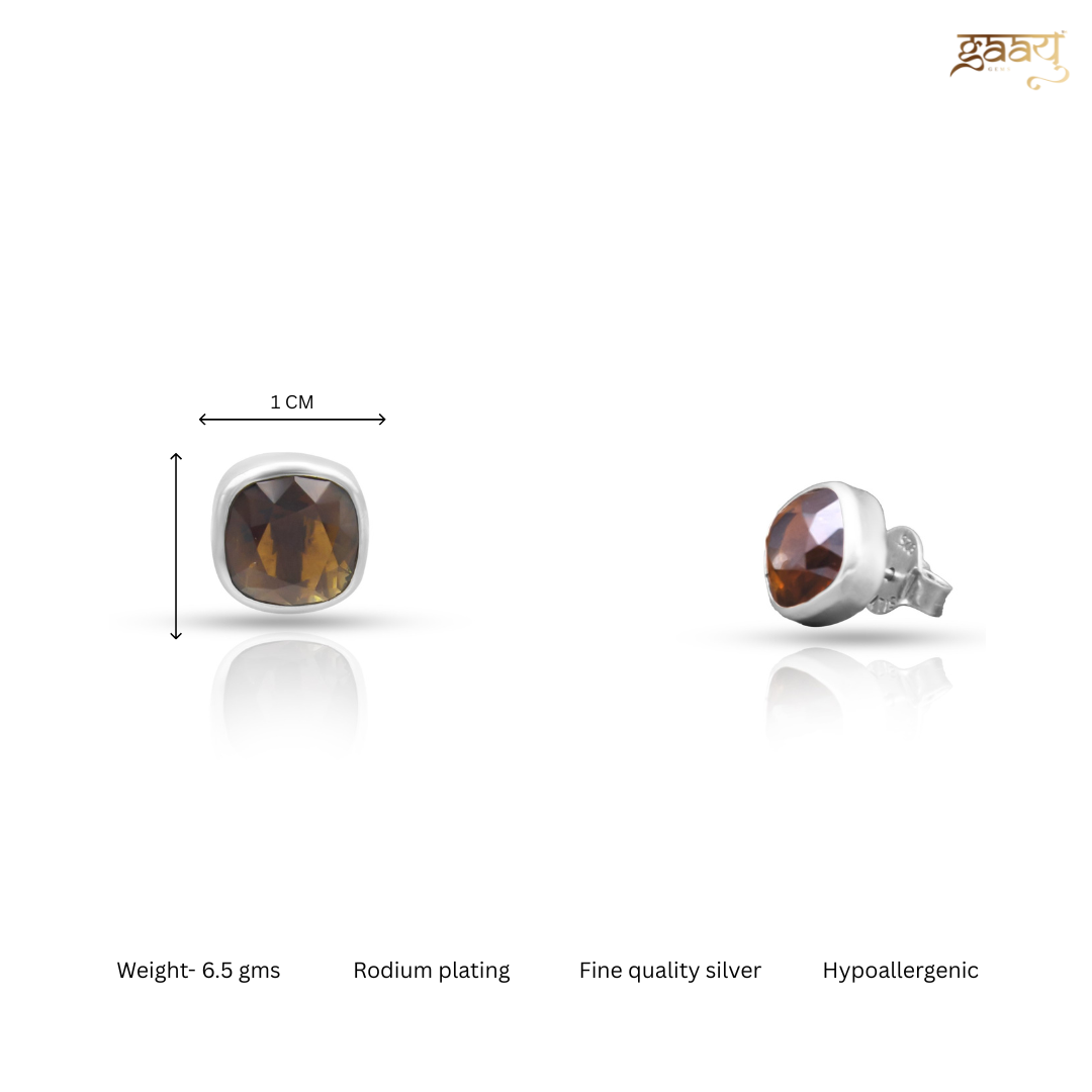 Tiger's eye stone classic 925 silver studs