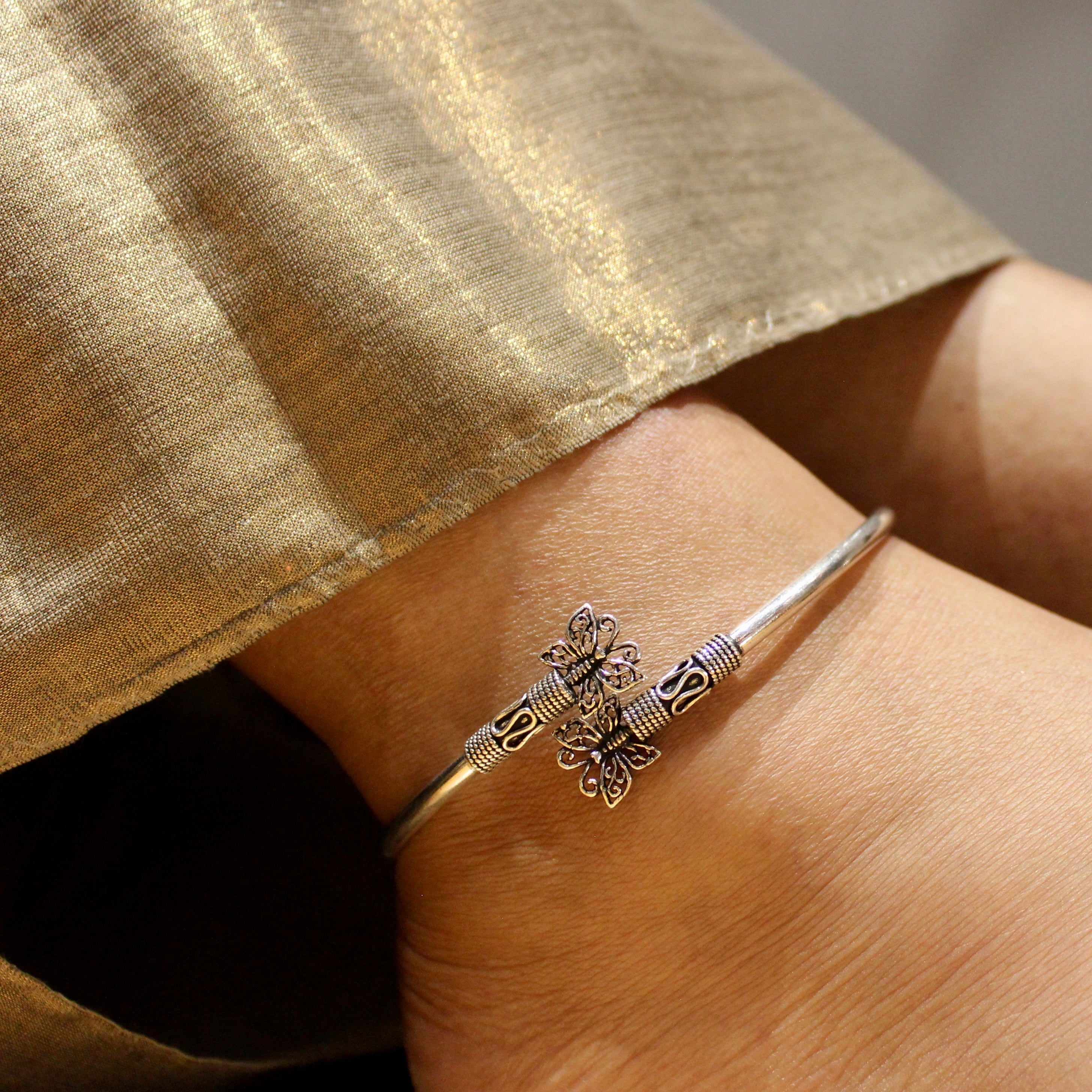Butterfly Rajasthani 925 Pure Silver Anklet- Single piece