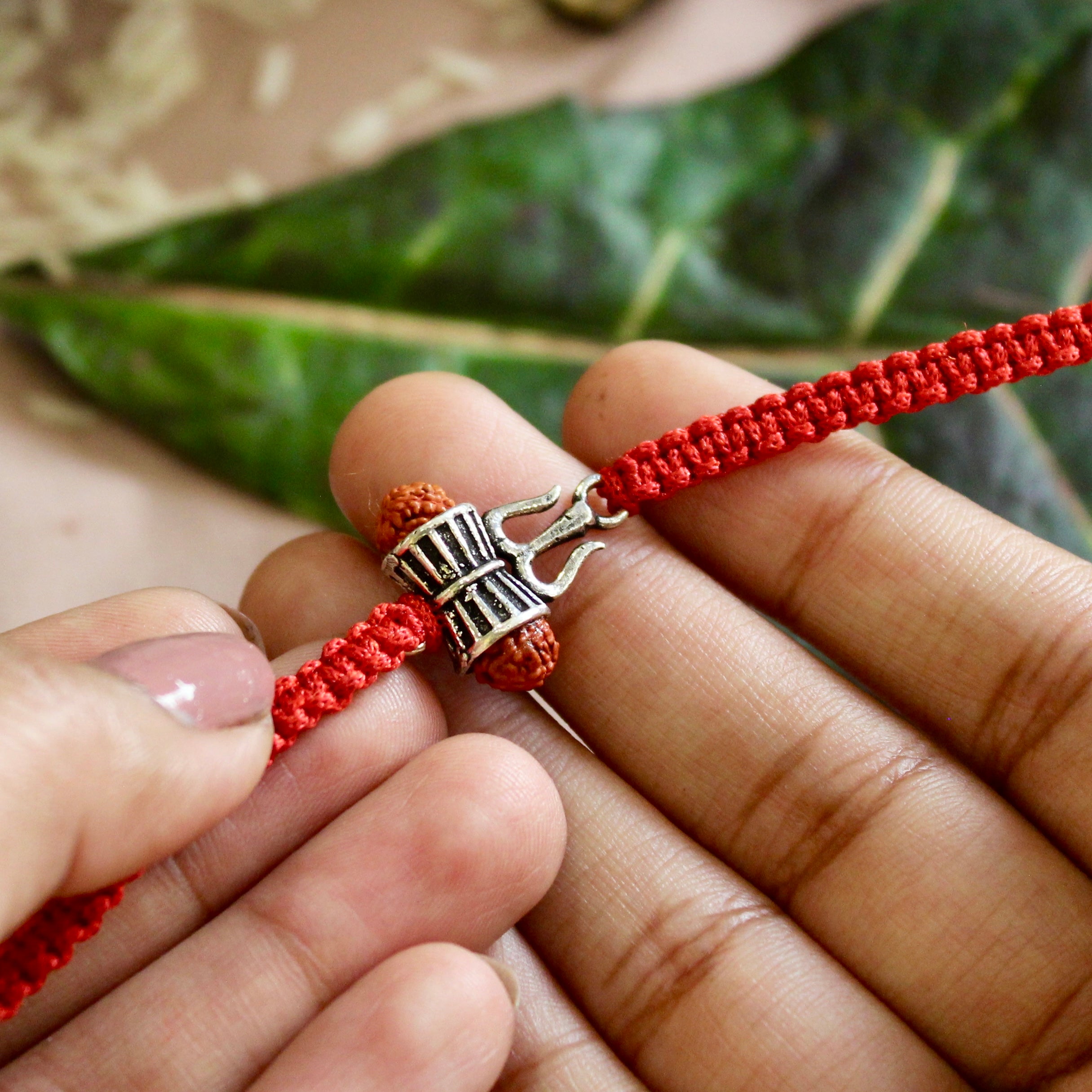 Mahadev Damru Rudraksh 925 Silver Rakhi