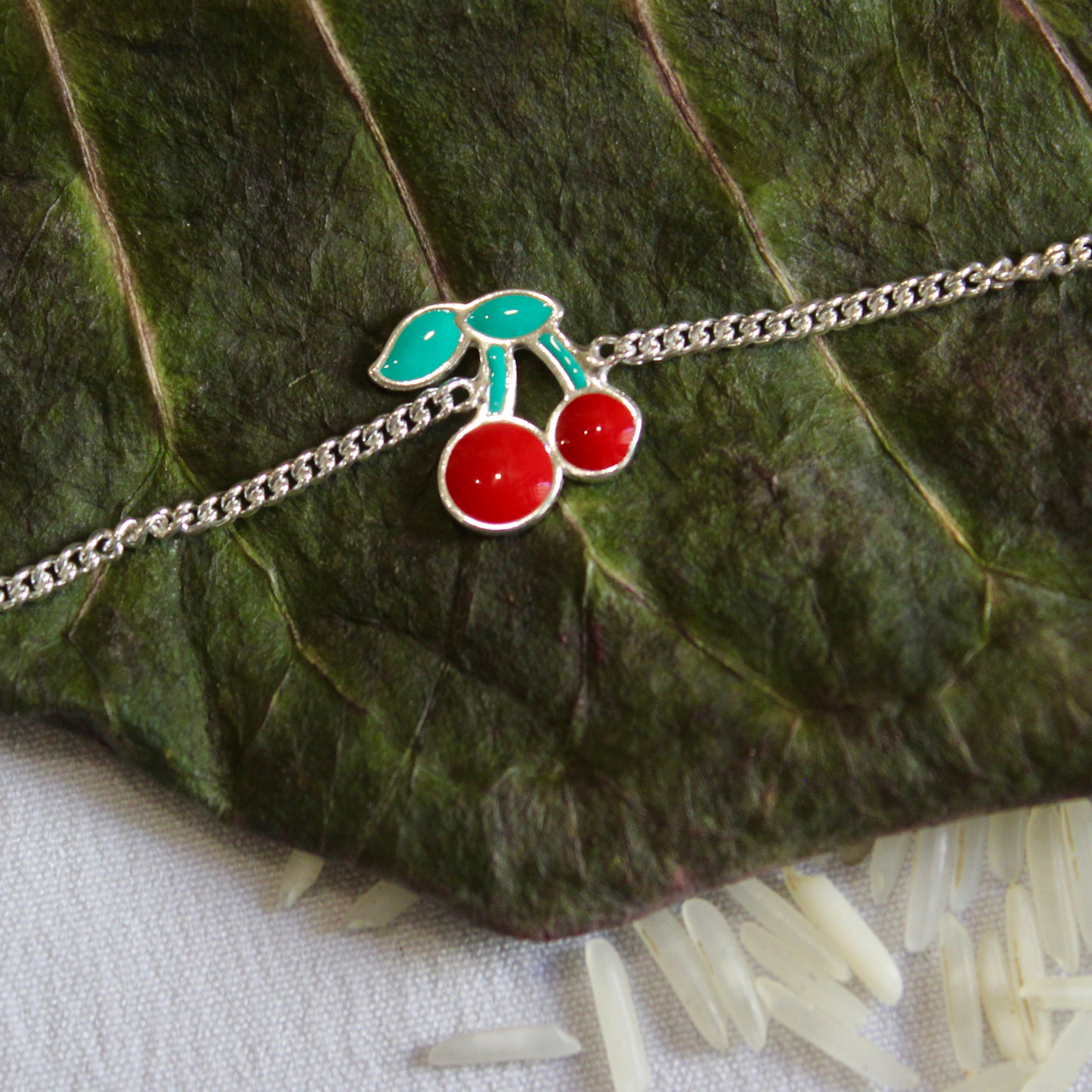 Cherry 925 Pure Silver Chained kids Rakhi