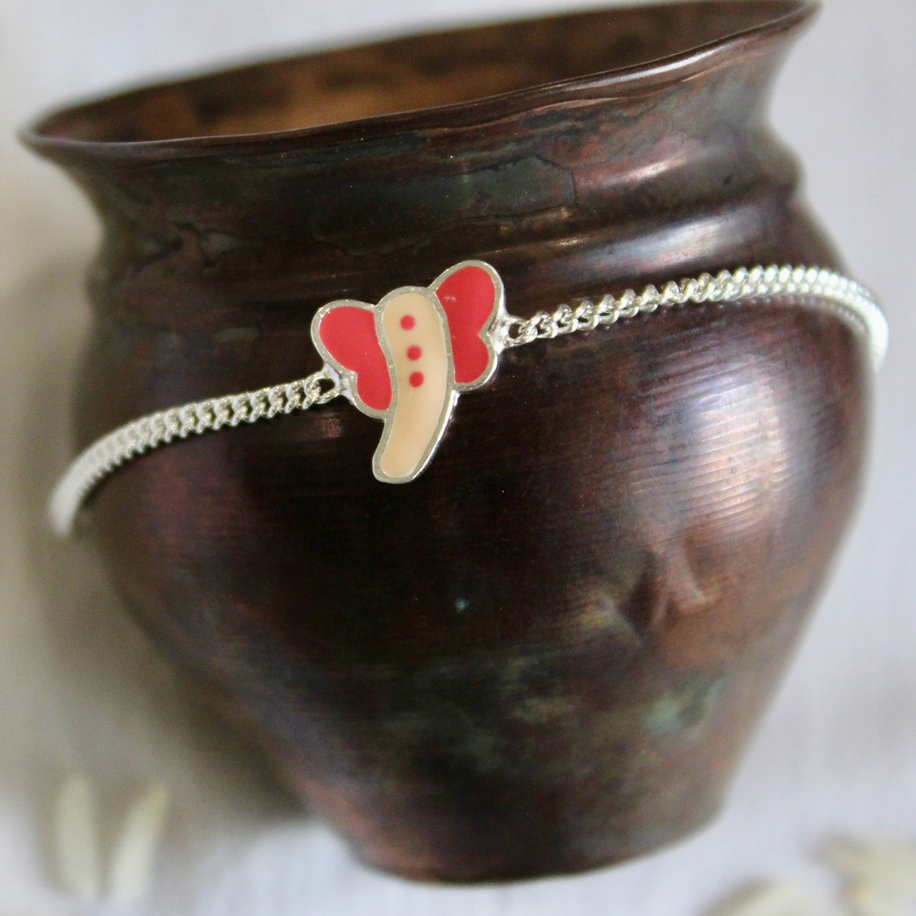 Elephant 925 Pure Silver Chained kids Rakhi