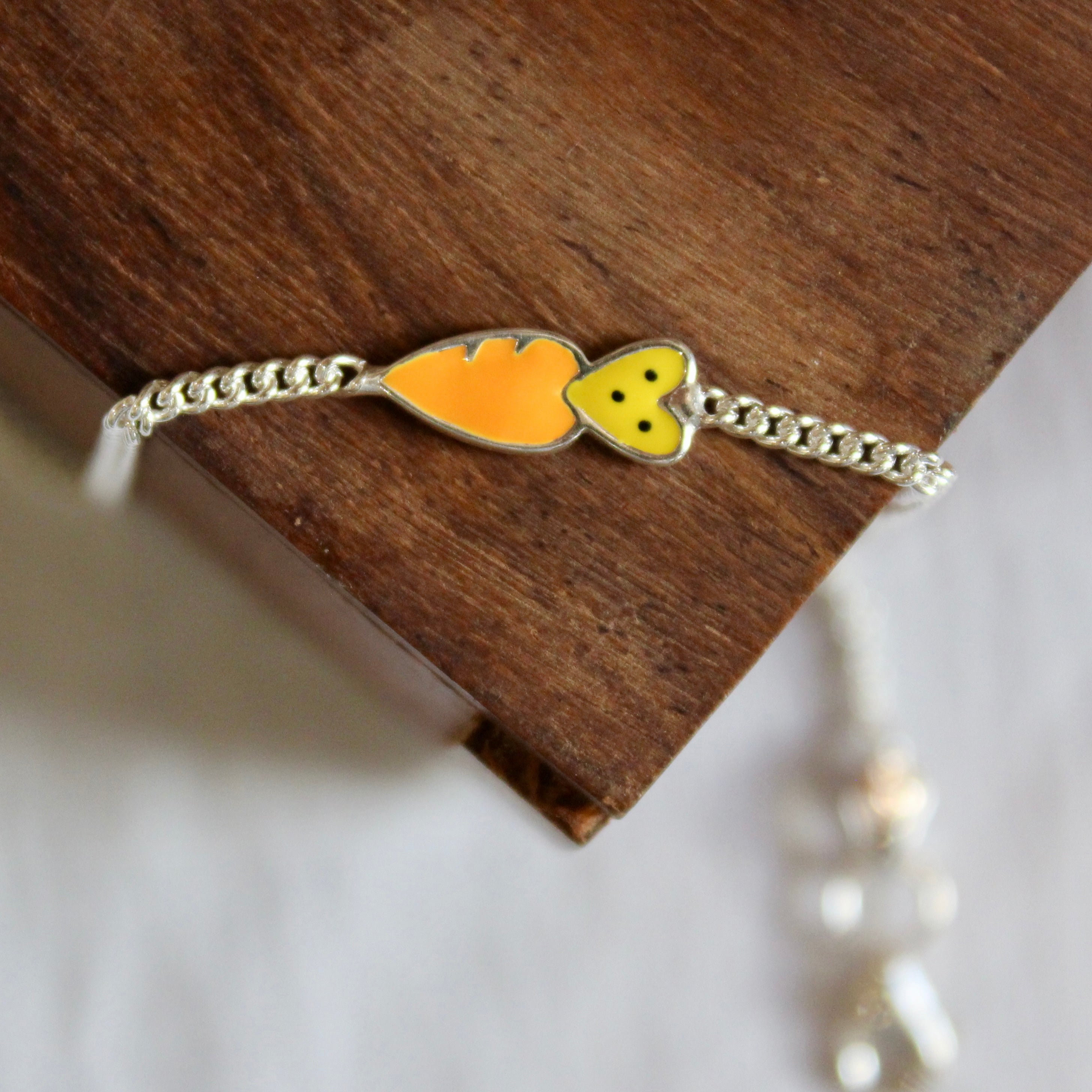 Carrot 925 Pure Silver Chained Kids Rakhi