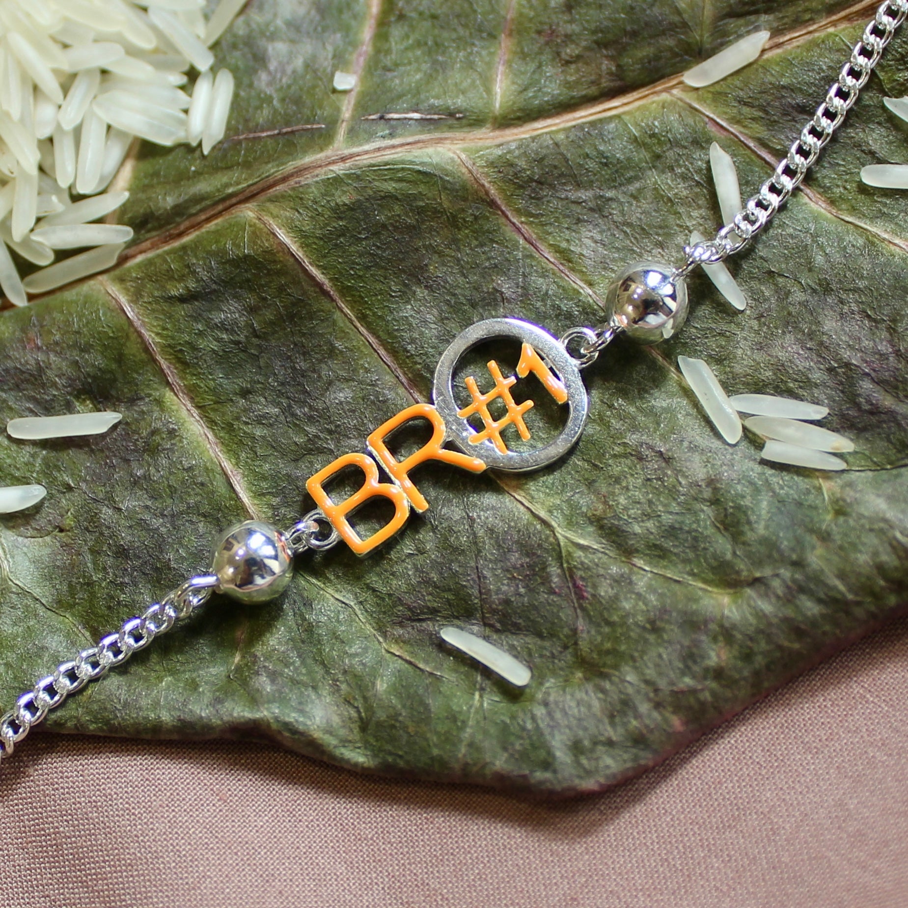 'BRO NO.1' Chained Rakhi in 925 Silver