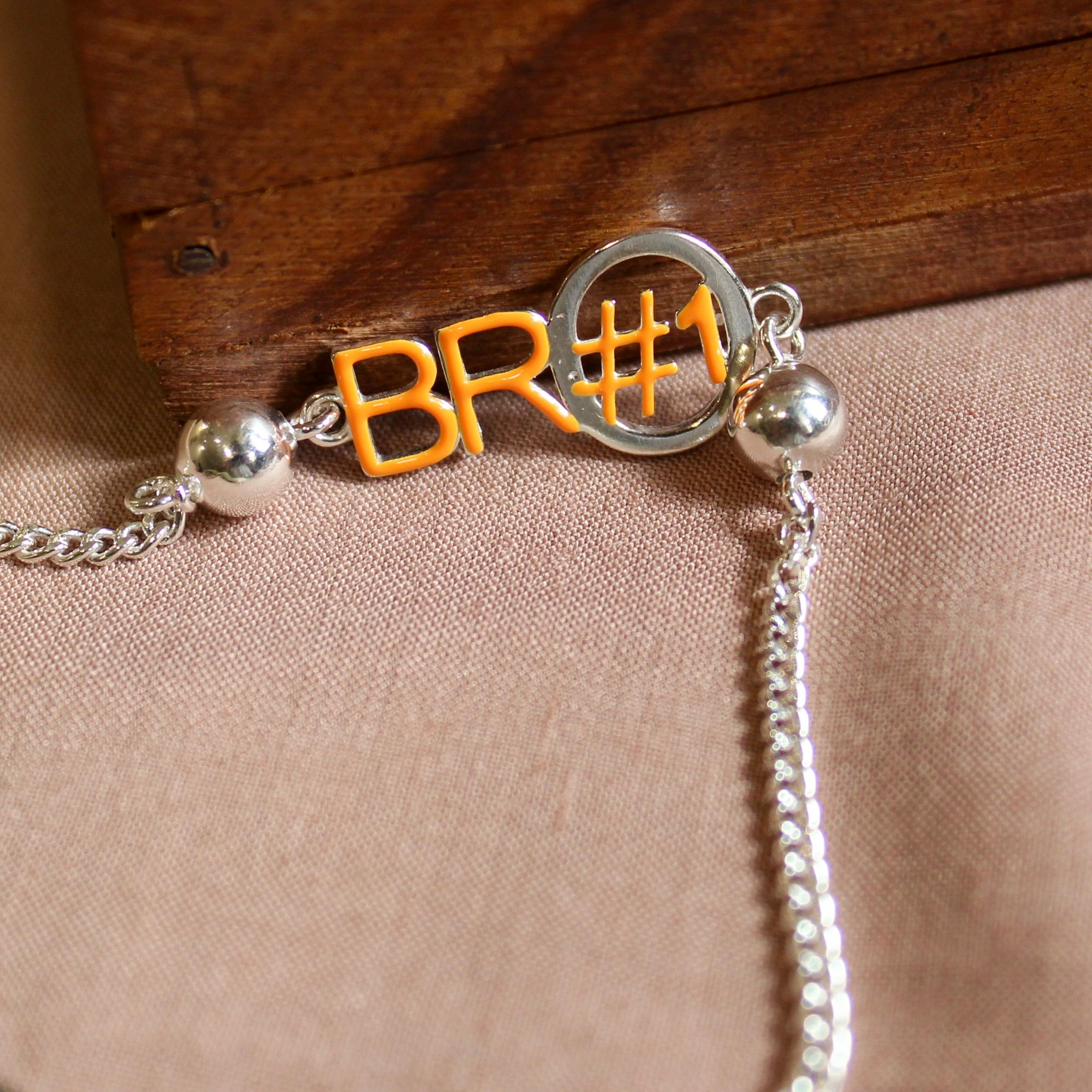 'BRO NO.1' Chained Rakhi in 925 Silver