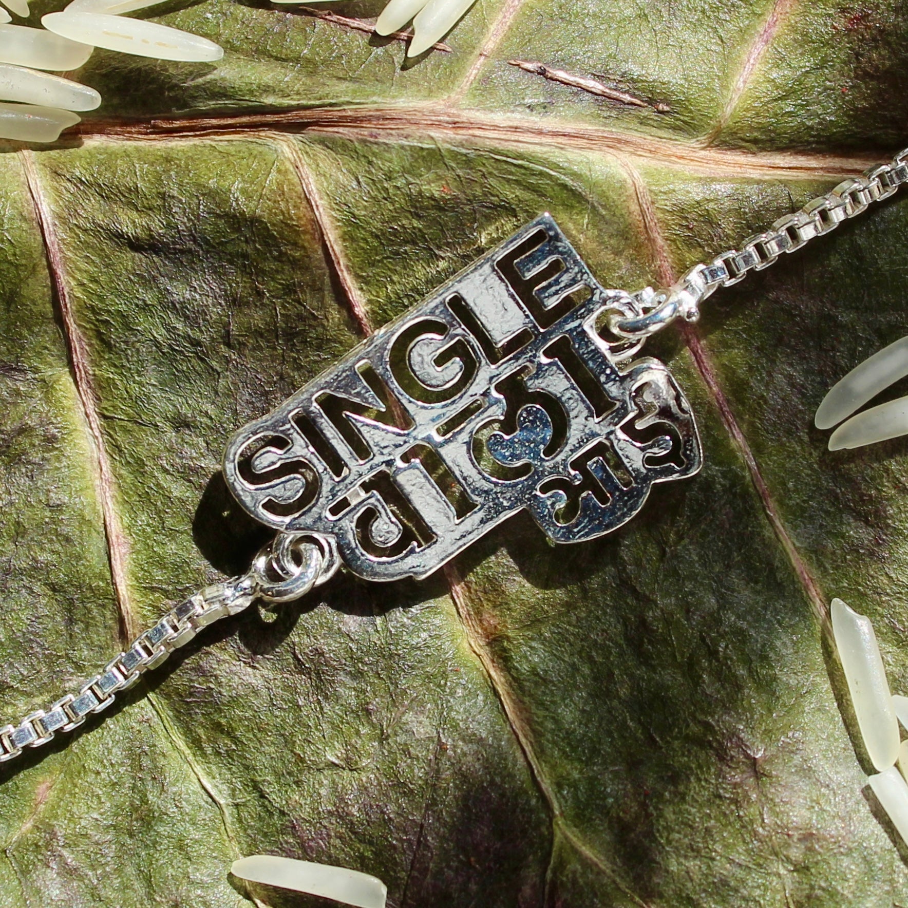 'SINGLE WALA BHAI' 925 Pure Silver Chained Rakhi