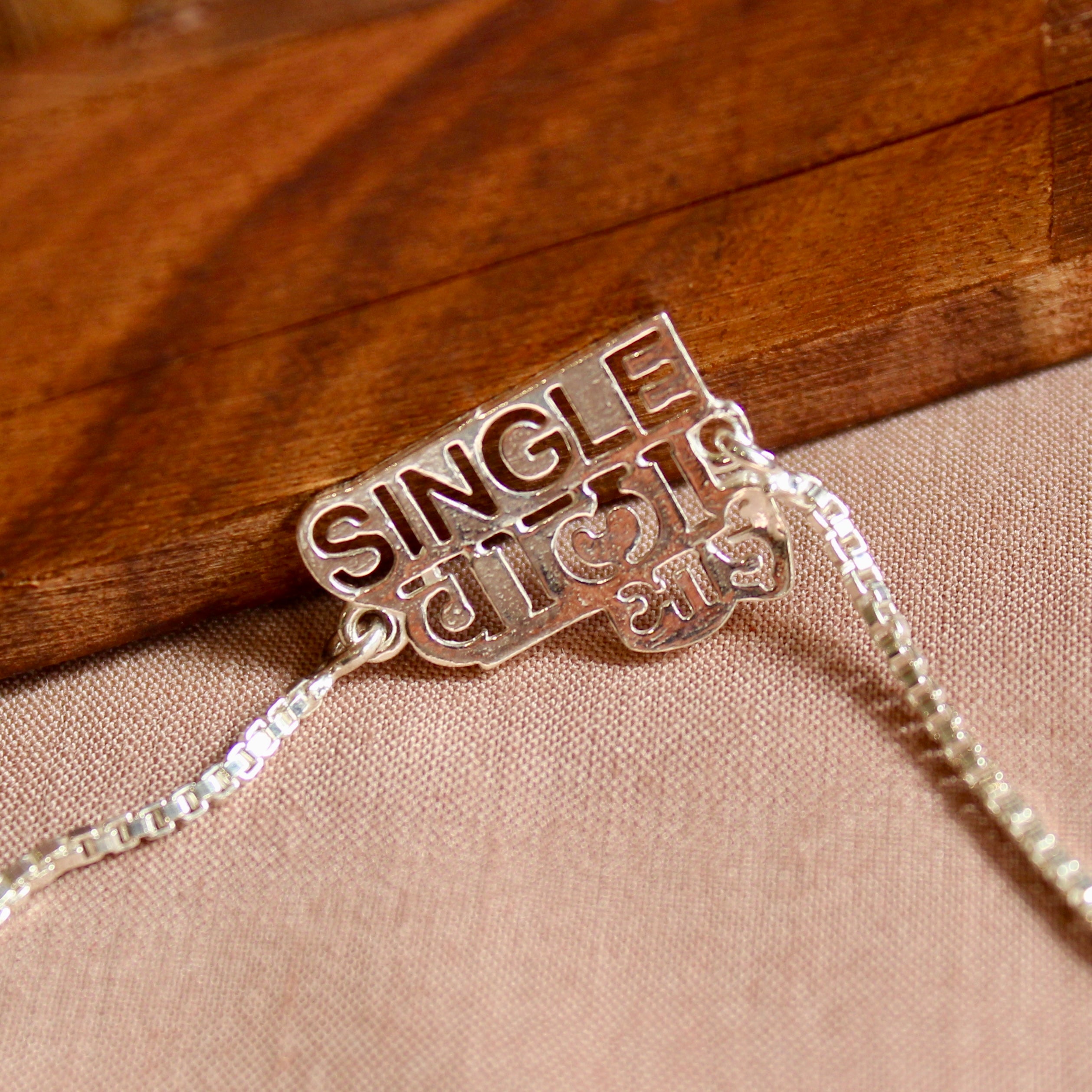 'SINGLE WALA BHAI' 925 Pure Silver Chained Rakhi
