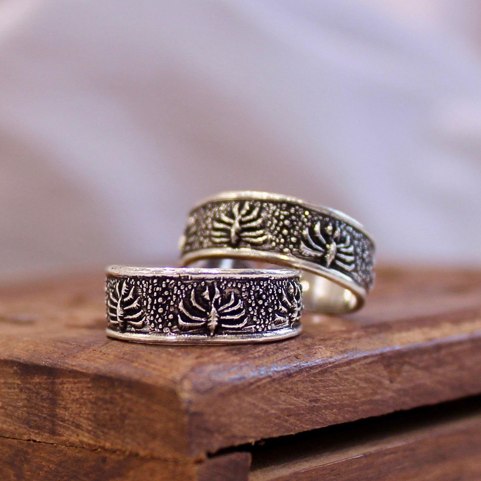 Historic Trees 925 Pure Silver Toe Rings- Pair