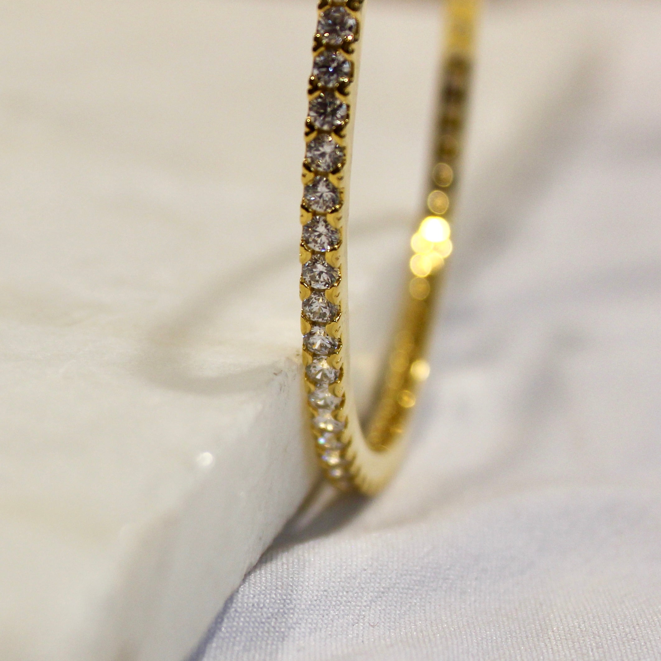 Tennis Bangles in Gold Plated 925 Silver- pair