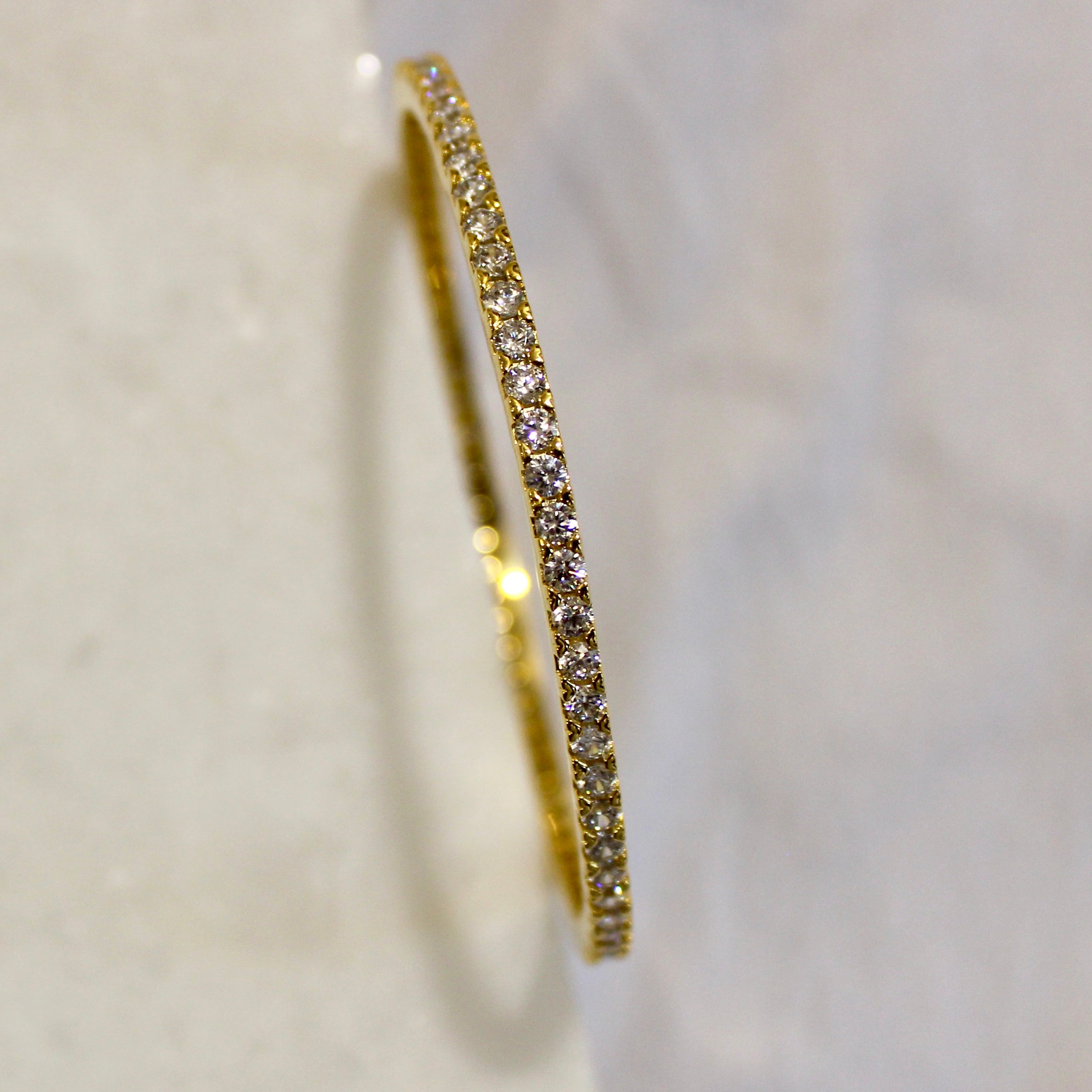 Tennis Bangles in Gold Plated 925 Silver- pair