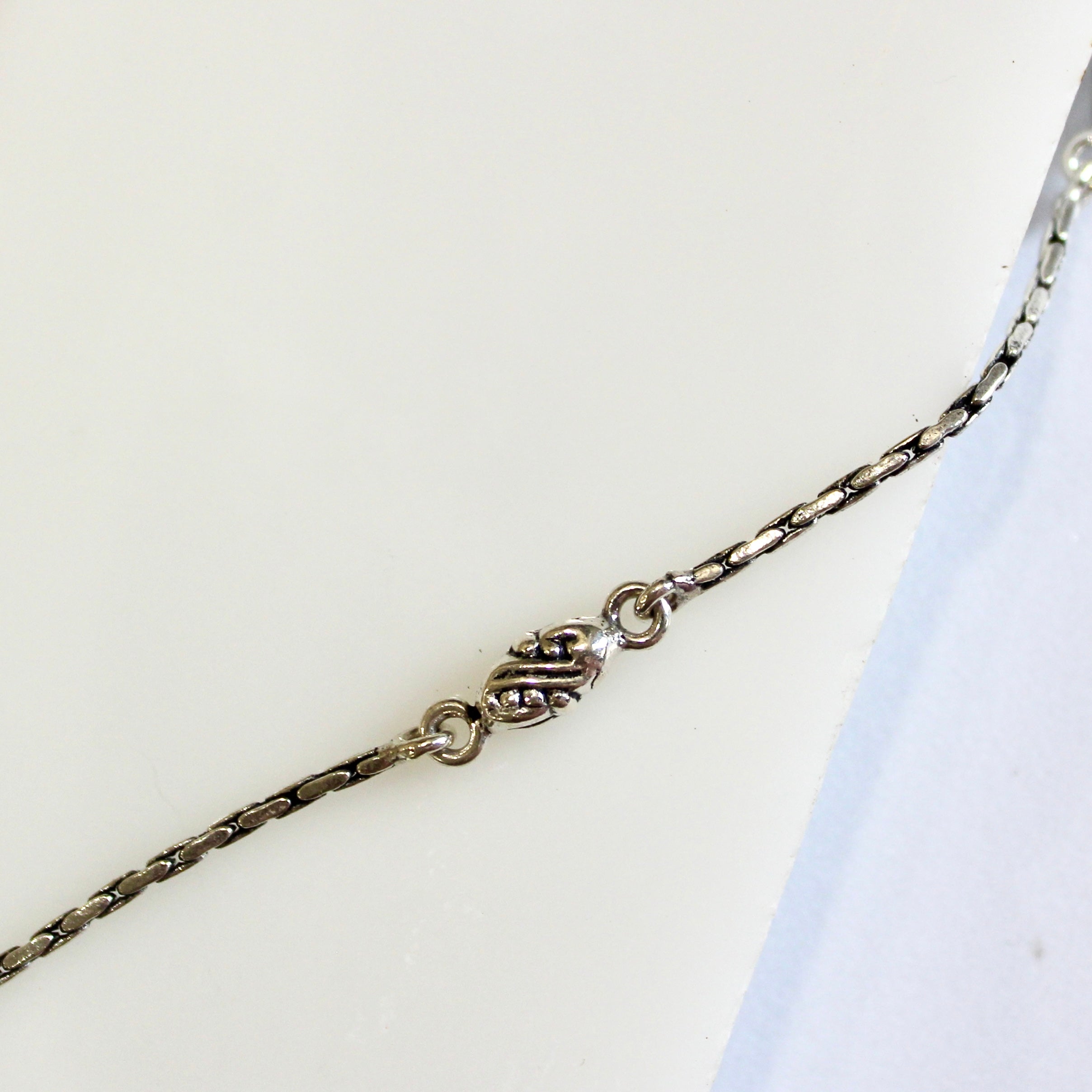 Classic Oxidised Beads Anklet in 925 silver- Single piece