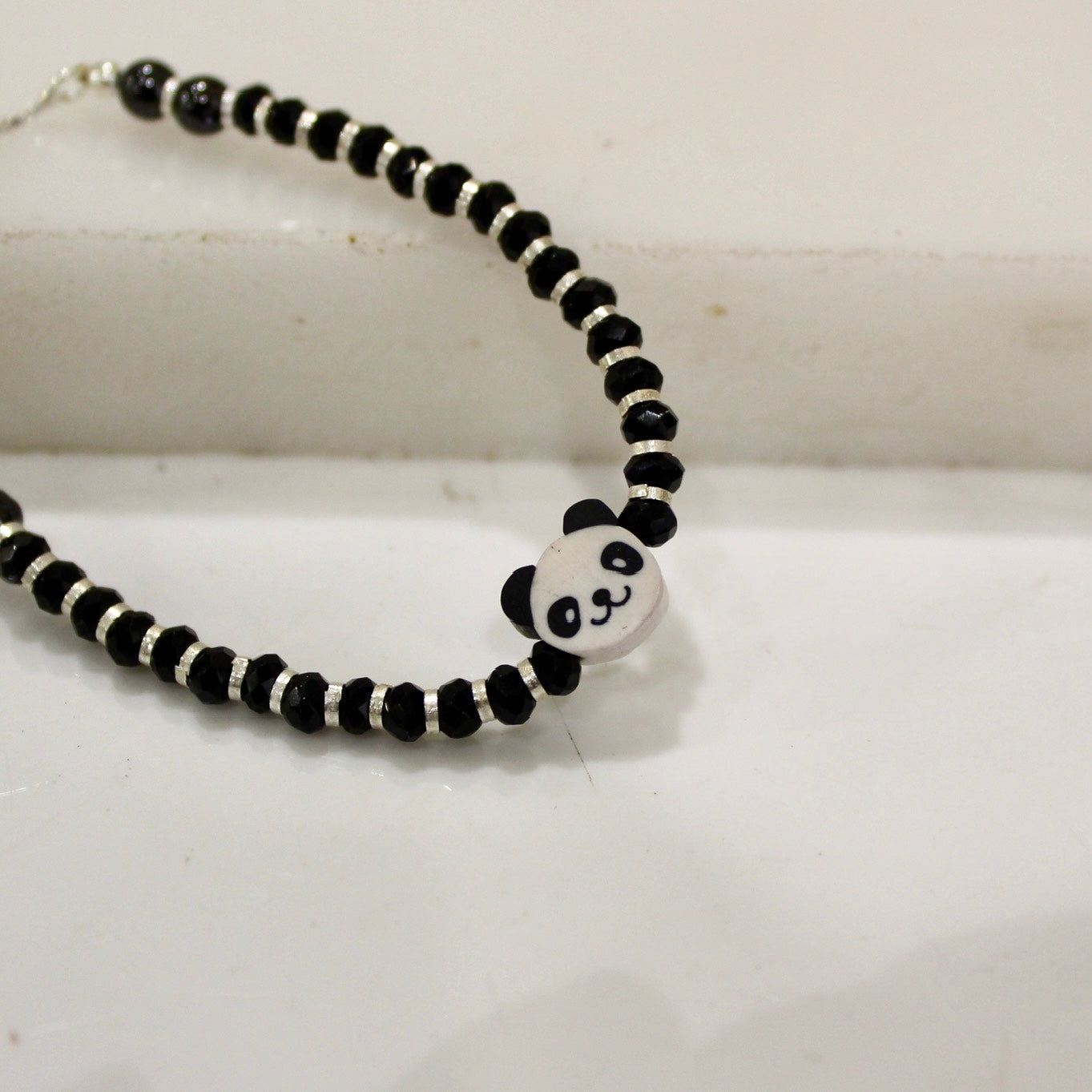 Teddy Black Beads Baby Najaria Bracelets in 925 silver- Pair