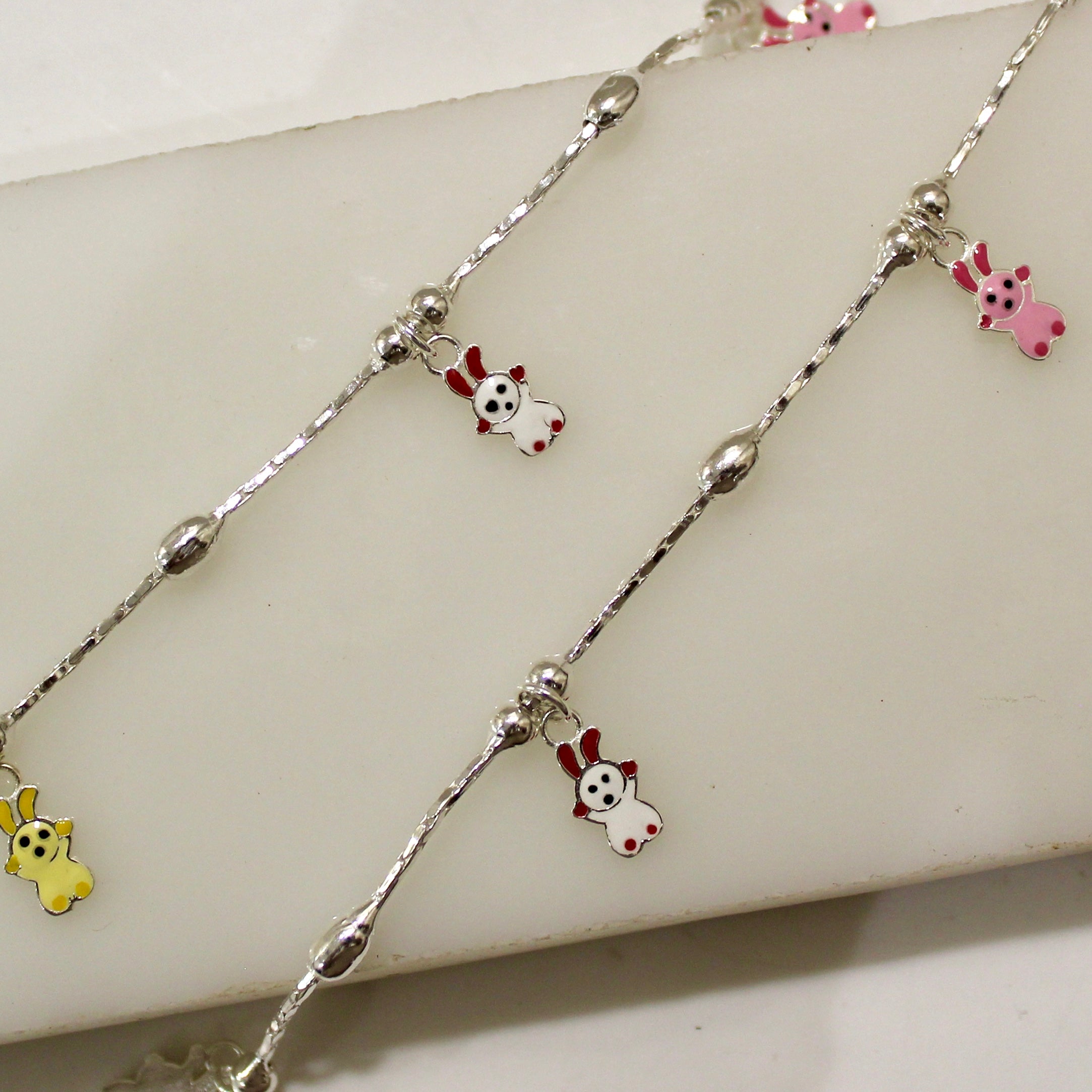 Bunny 925 Silver Baby Anklet - Single piece