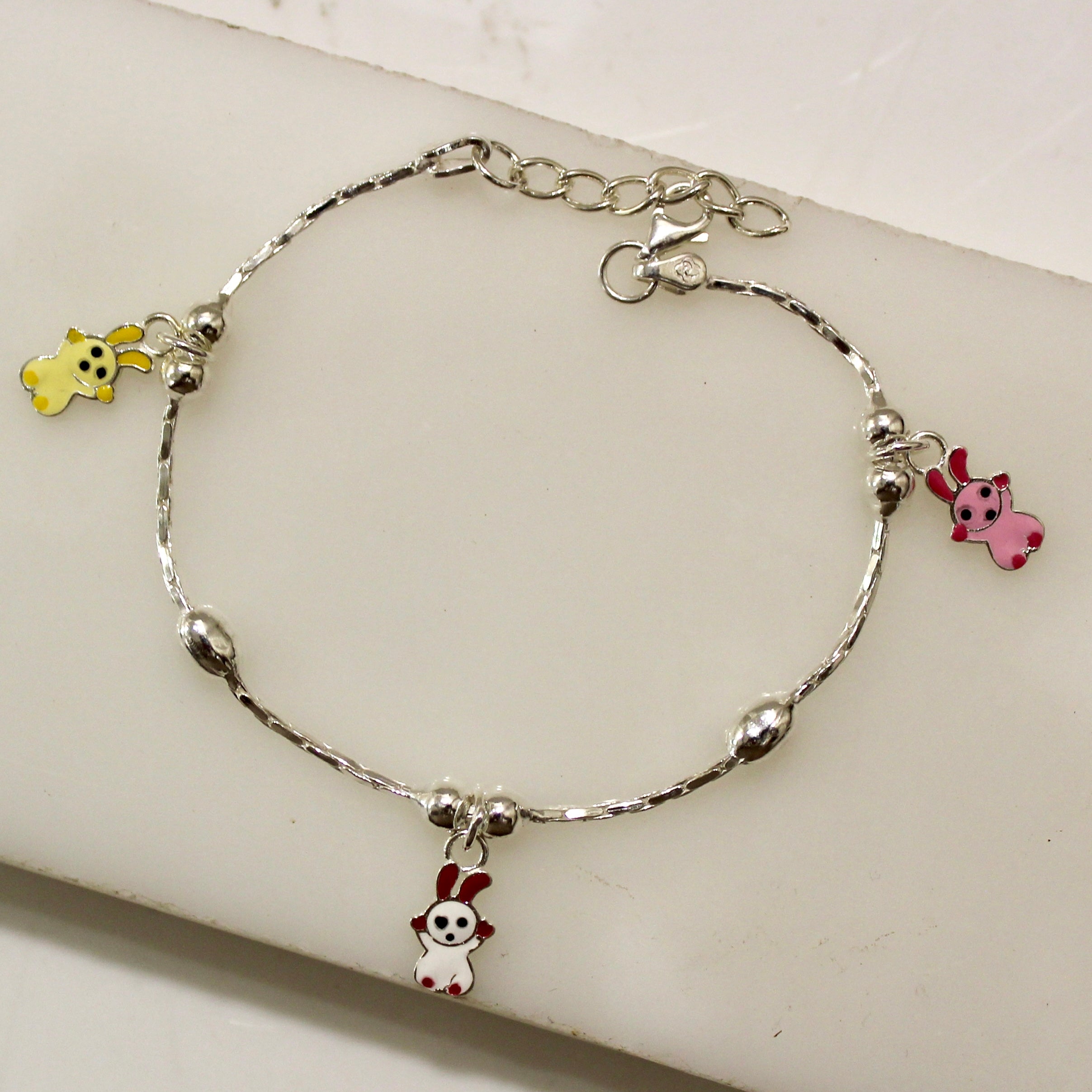 Bunny 925 Silver Baby Anklet - Single piece