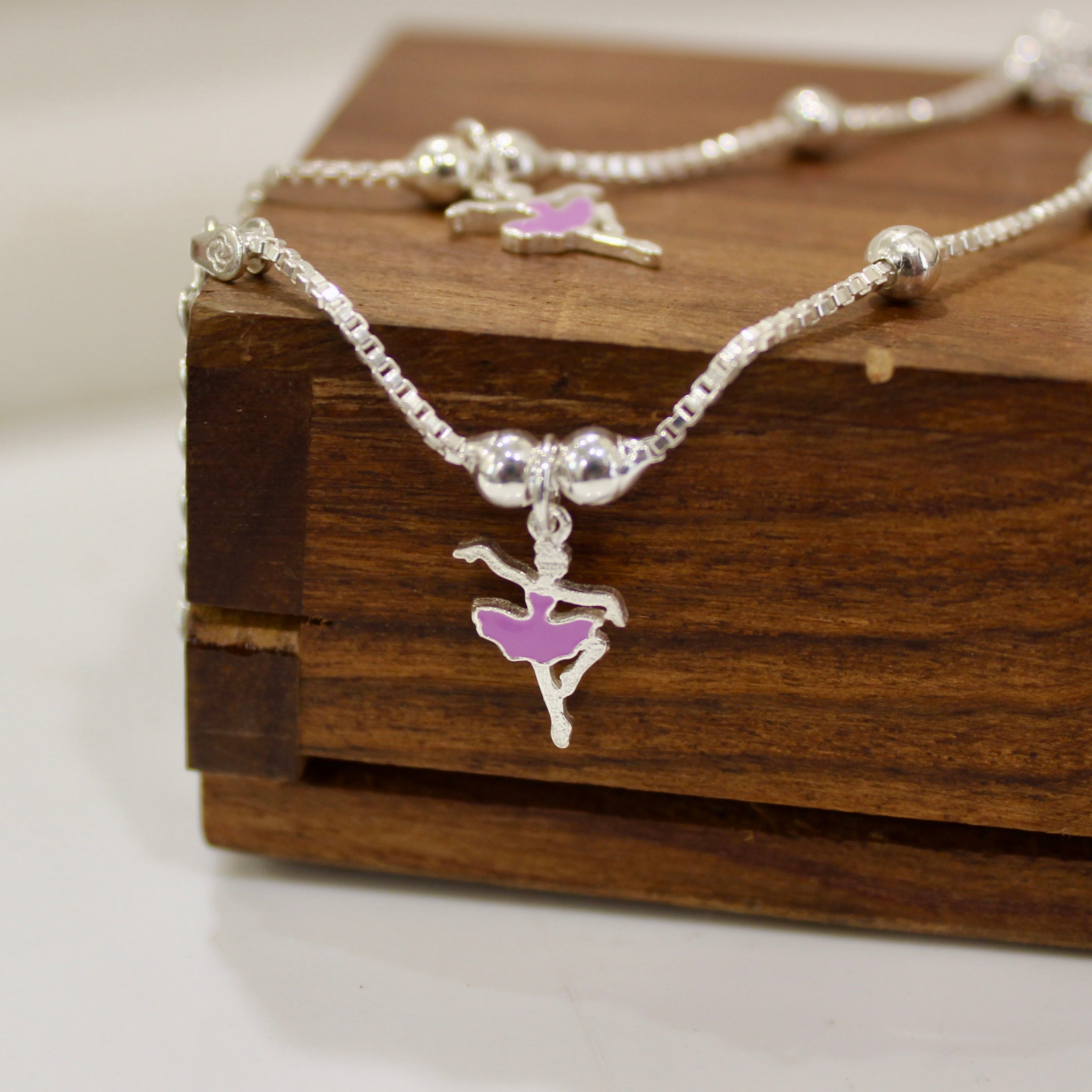 Dancing Girl 925 Silver Baby Anklet- single piece