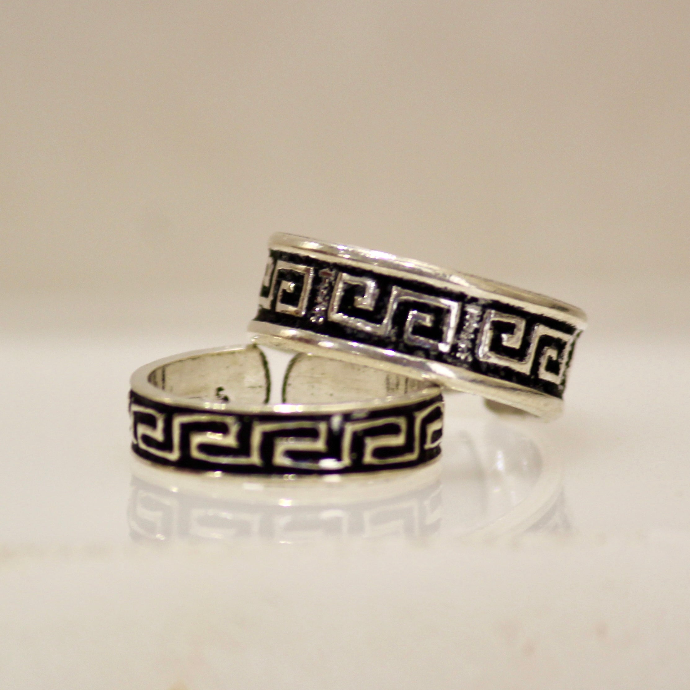 Puzzled Band 925 Pure Silver Toe Rings- Pair
