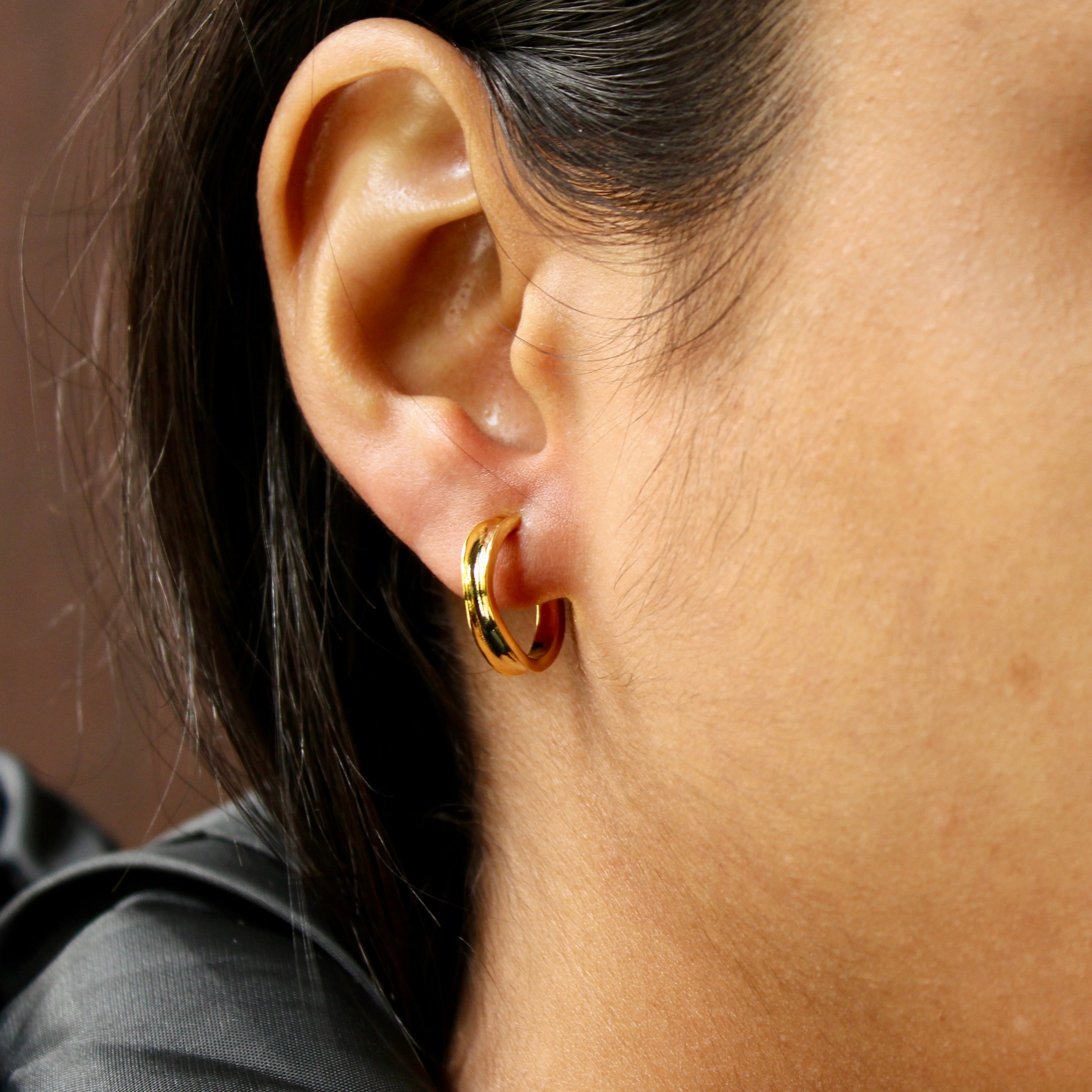 Classic Bali Earrings in Gold Polish in 925 Silver