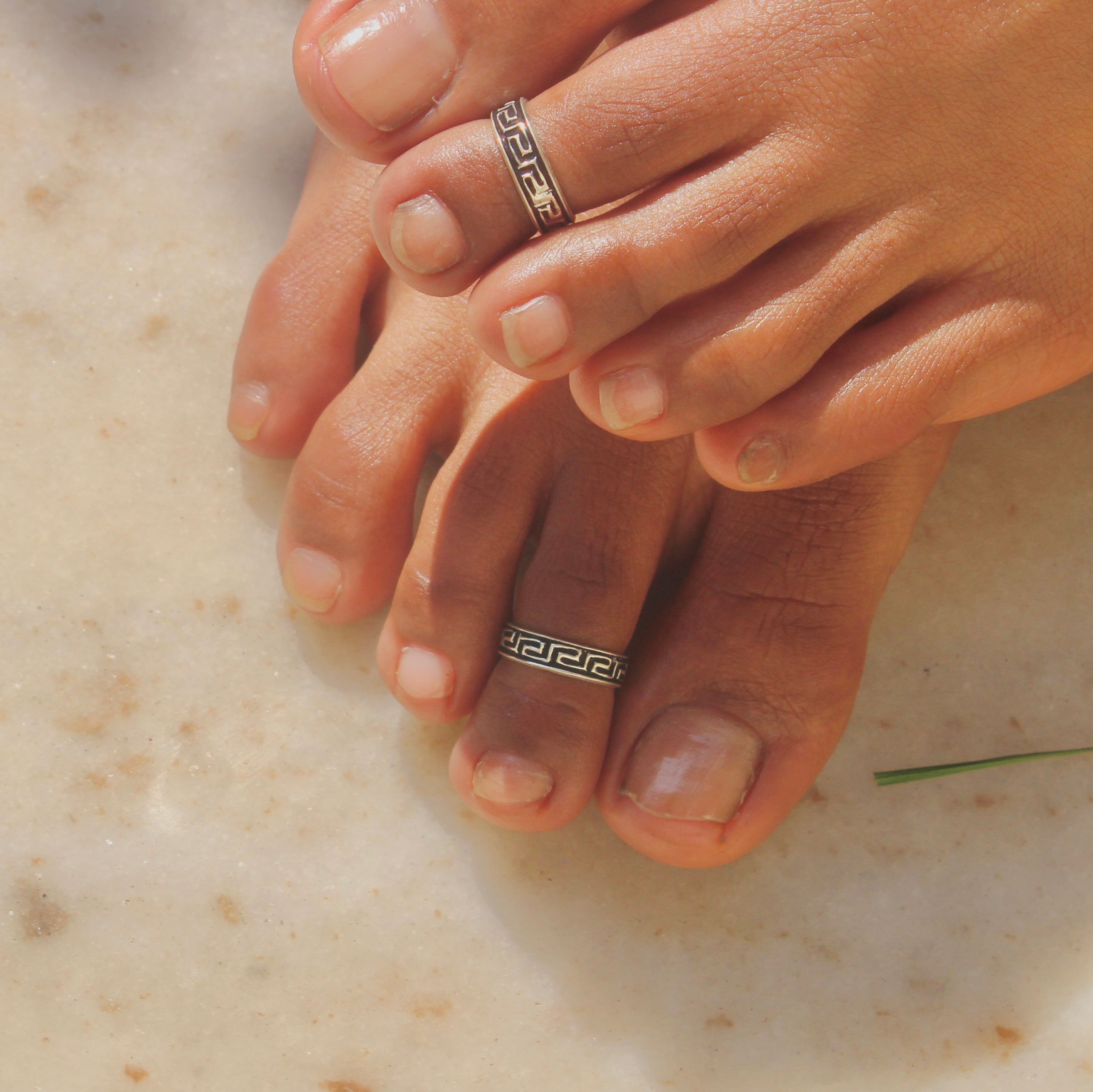 Puzzled Band 925 Pure Silver Toe Rings- Pair