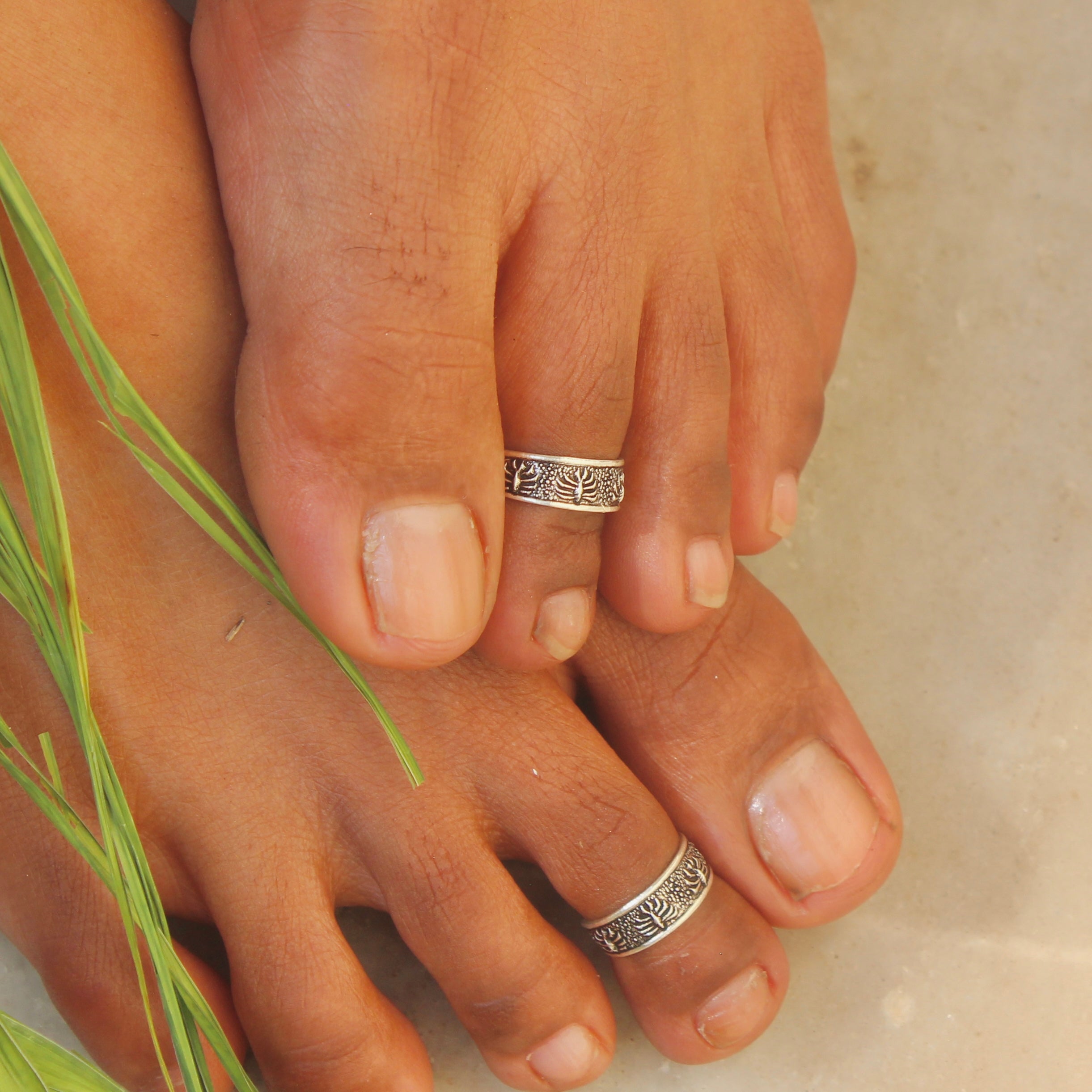 Historic Trees 925 Pure Silver Toe Rings- Pair