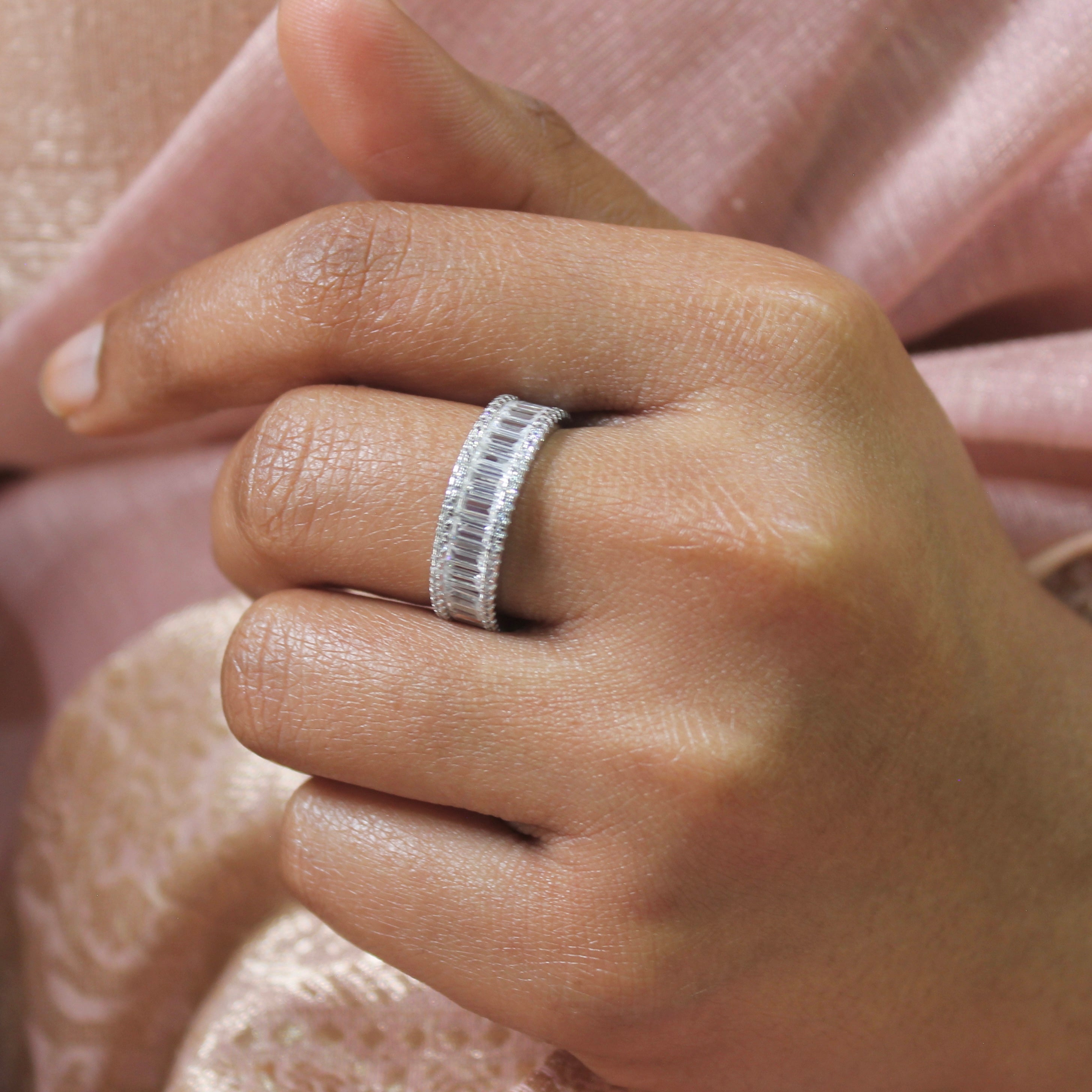 Zircon Stones Snake 925 Pure Silver Band Ring