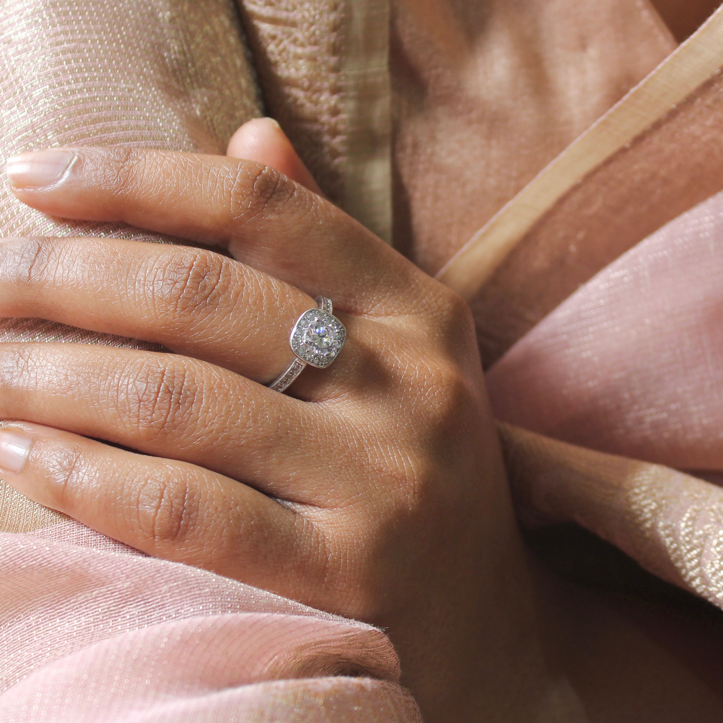 Big Solitaire Zircon Stones Classic Engagement Pure Silver Ring- Free size