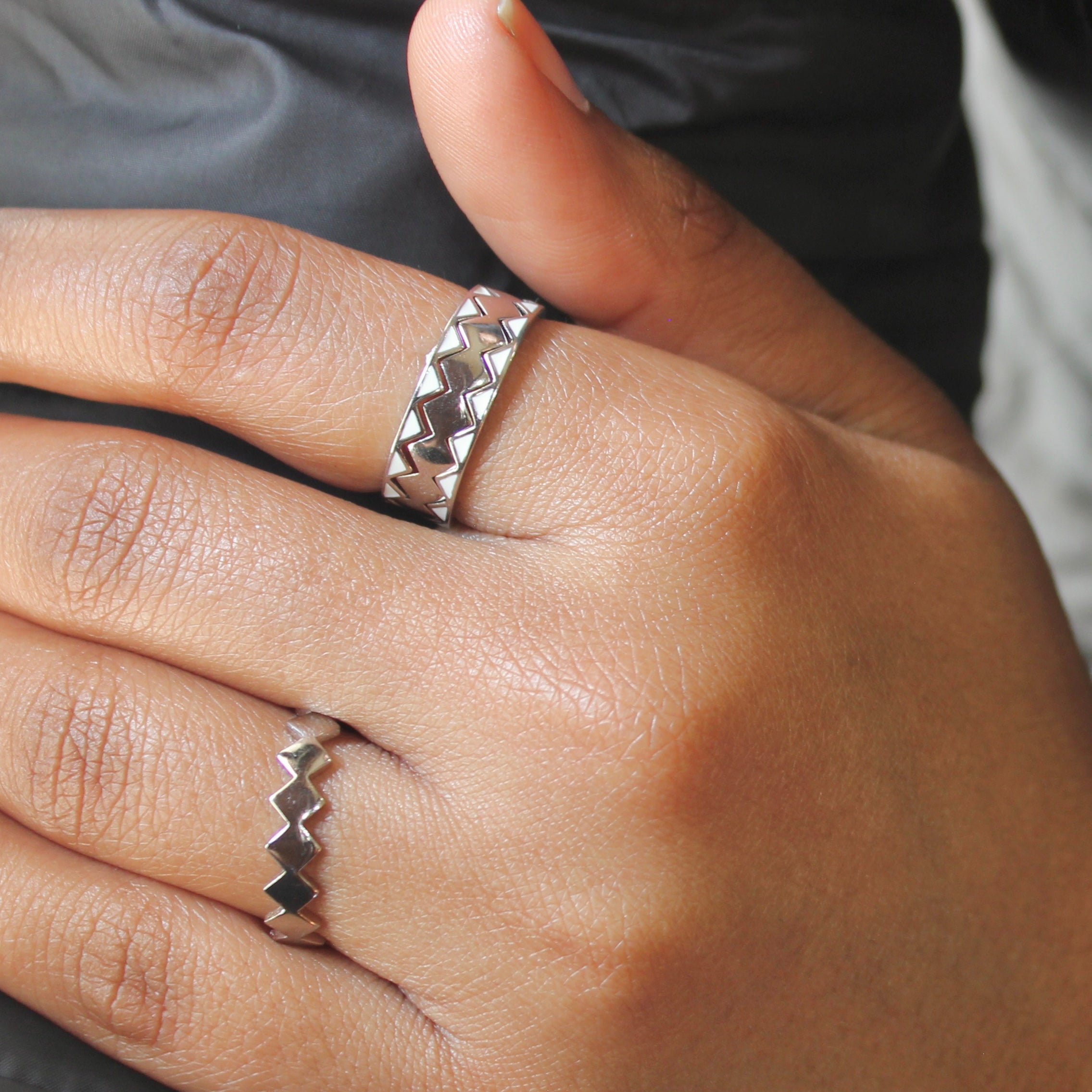 Zigzag 4-in-1 Minimal Ring in 925 Silver