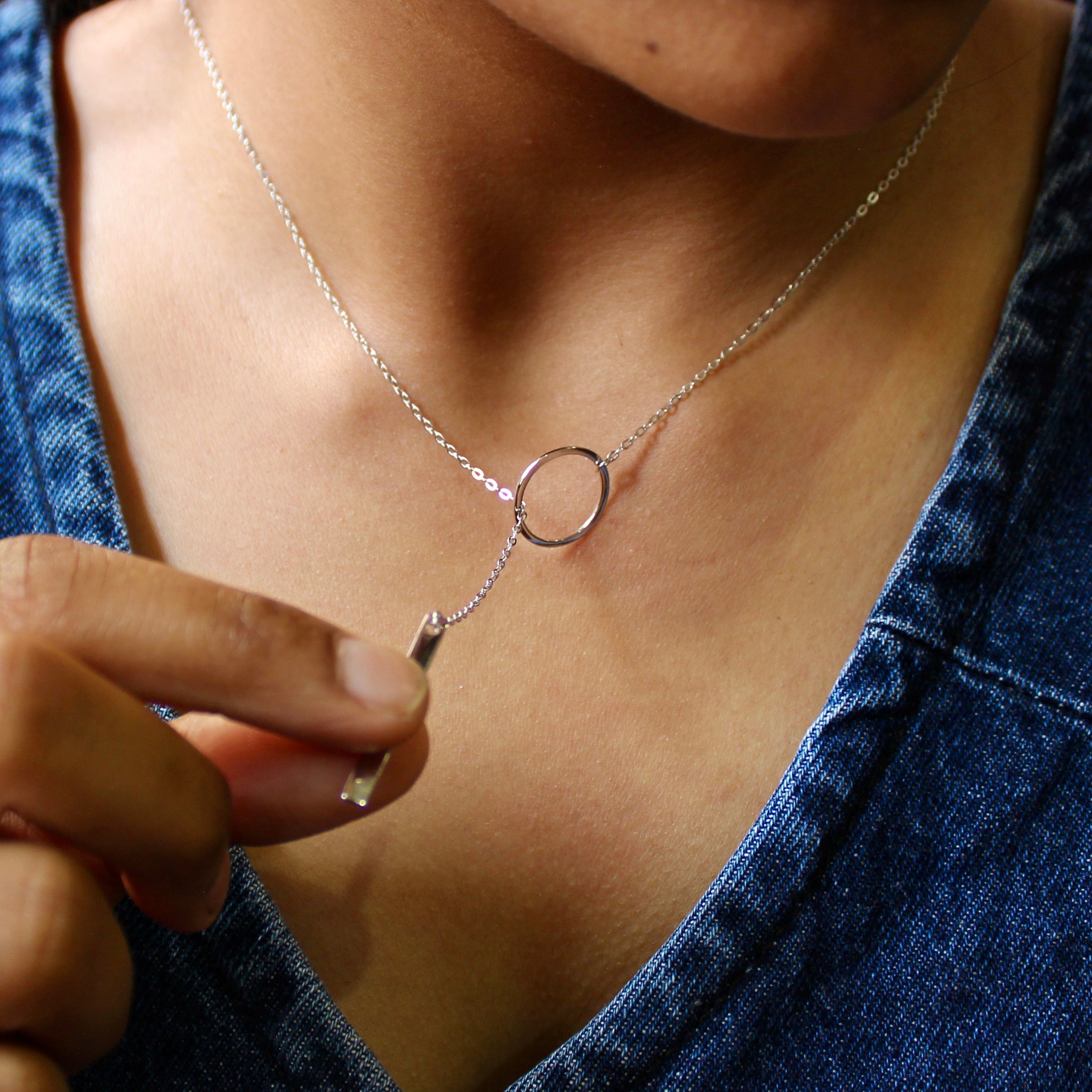 Chain through Ring Minimal Chain in 925 Silver