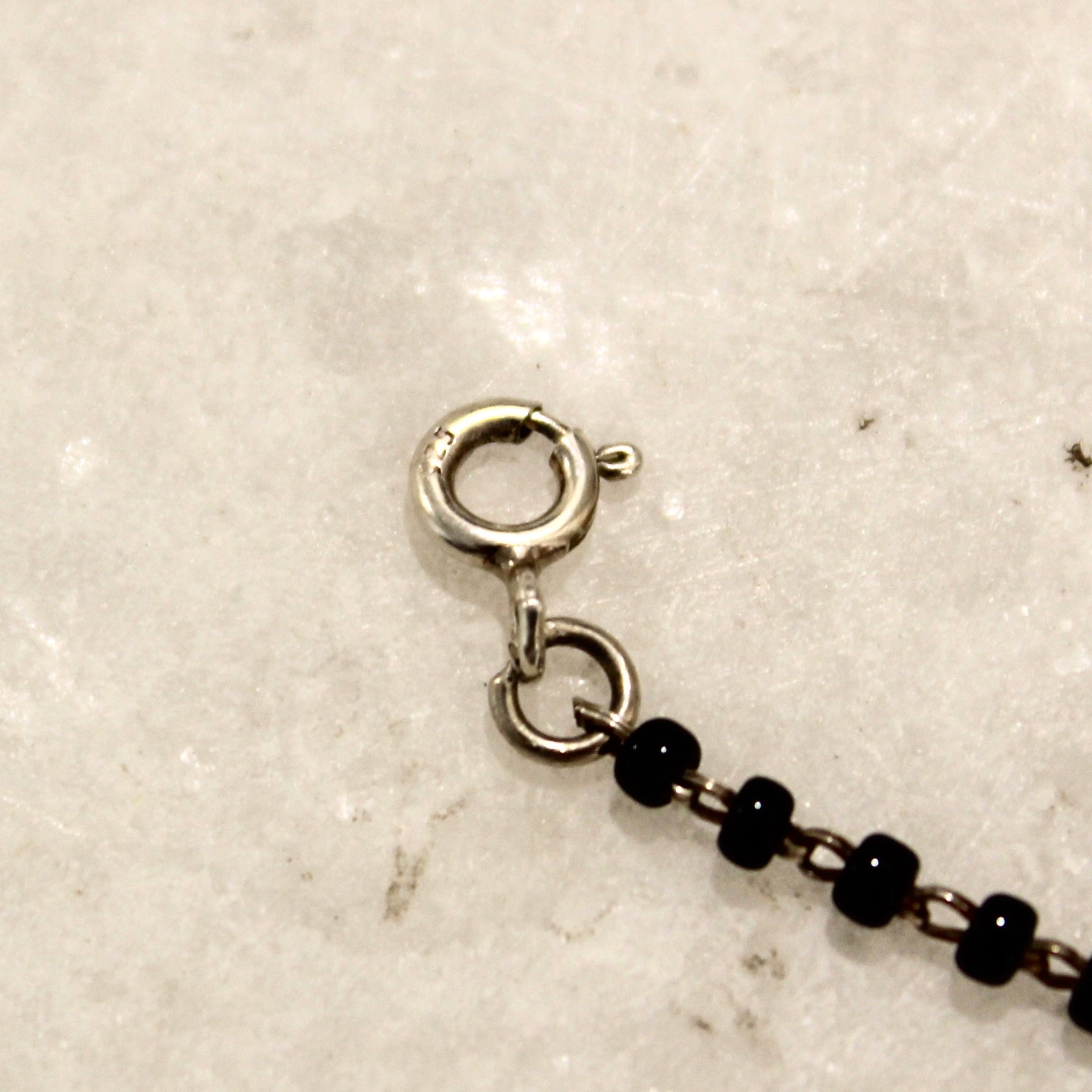 5 Rings Oxidised Charm pure 925 Silver Mangalsutra Bracelet