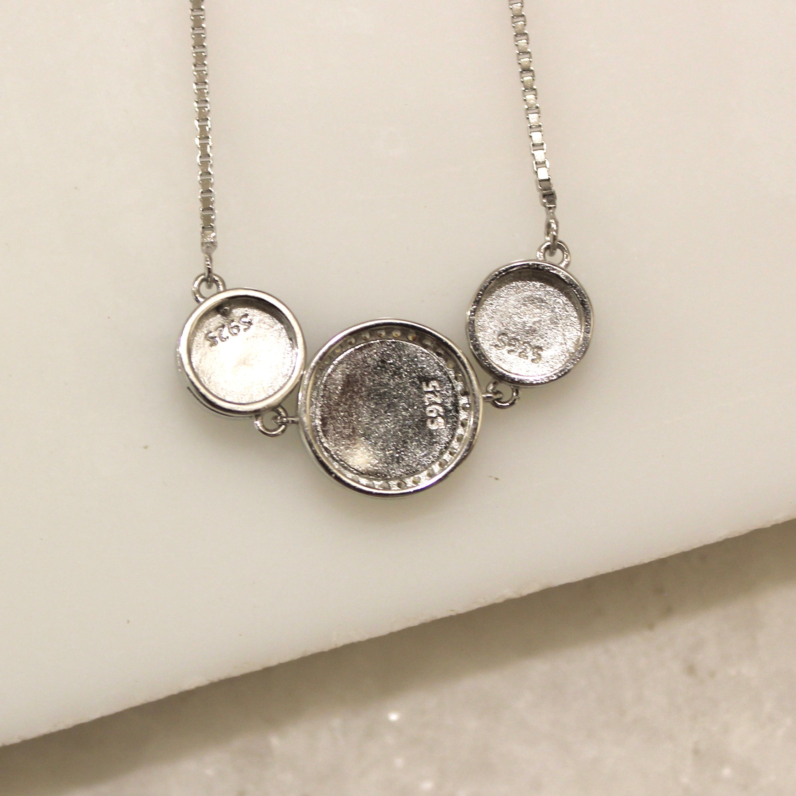 3 Circles Evil Eye Pure Silver Adjustable Bracelet in 925 Silver