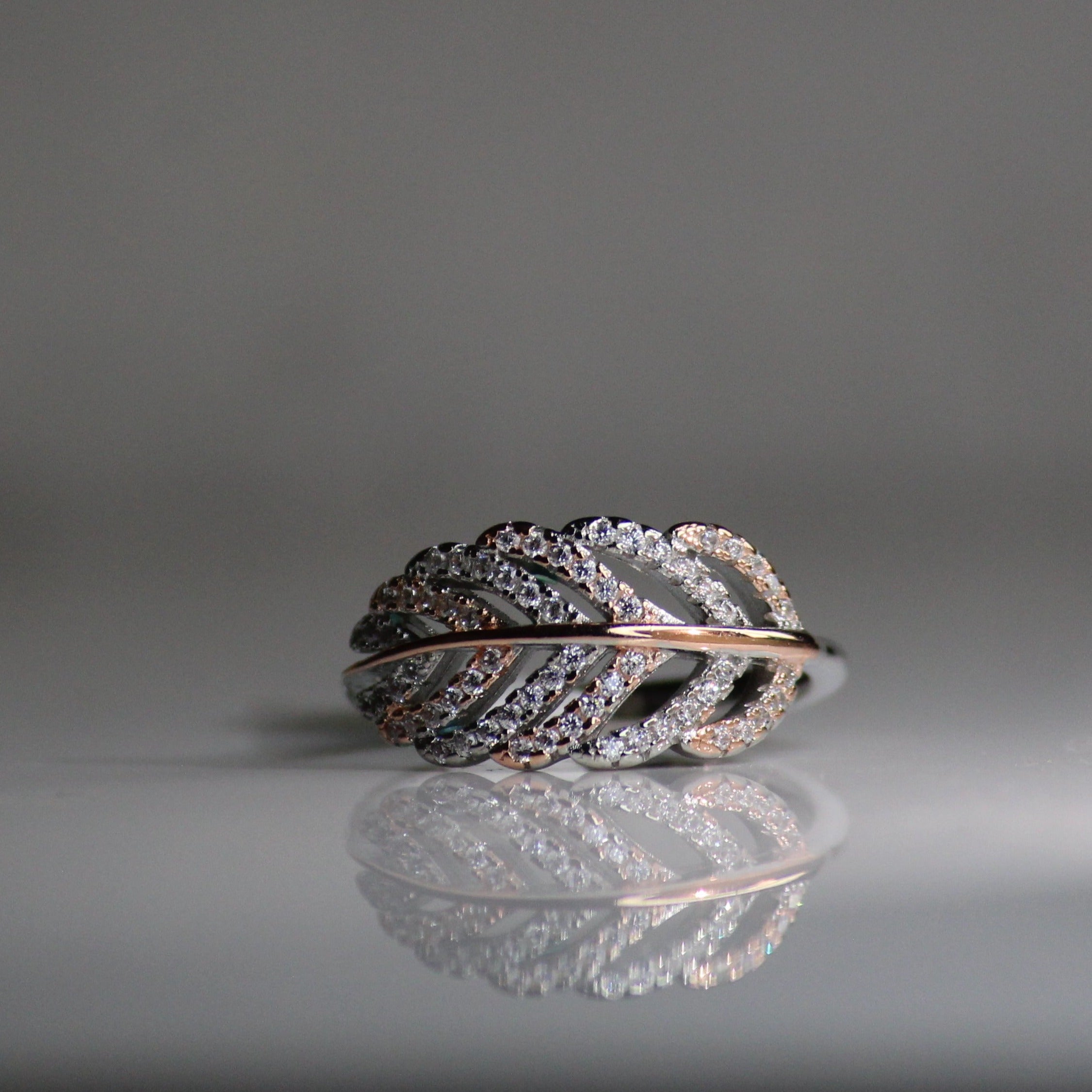 Leaf Rose Gold 925 Silver Ring