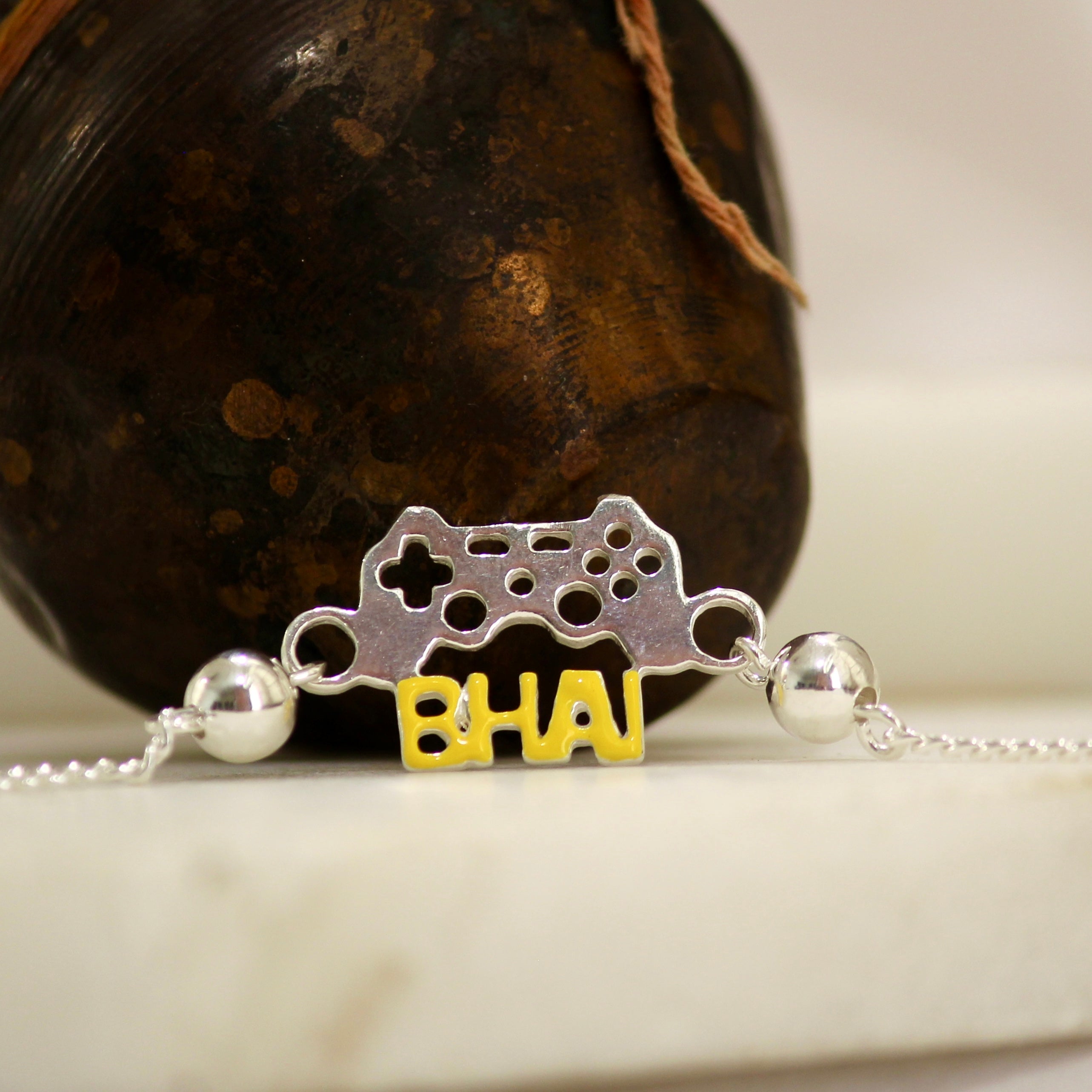 GAMER BHAI chained rakhi in 925 silver