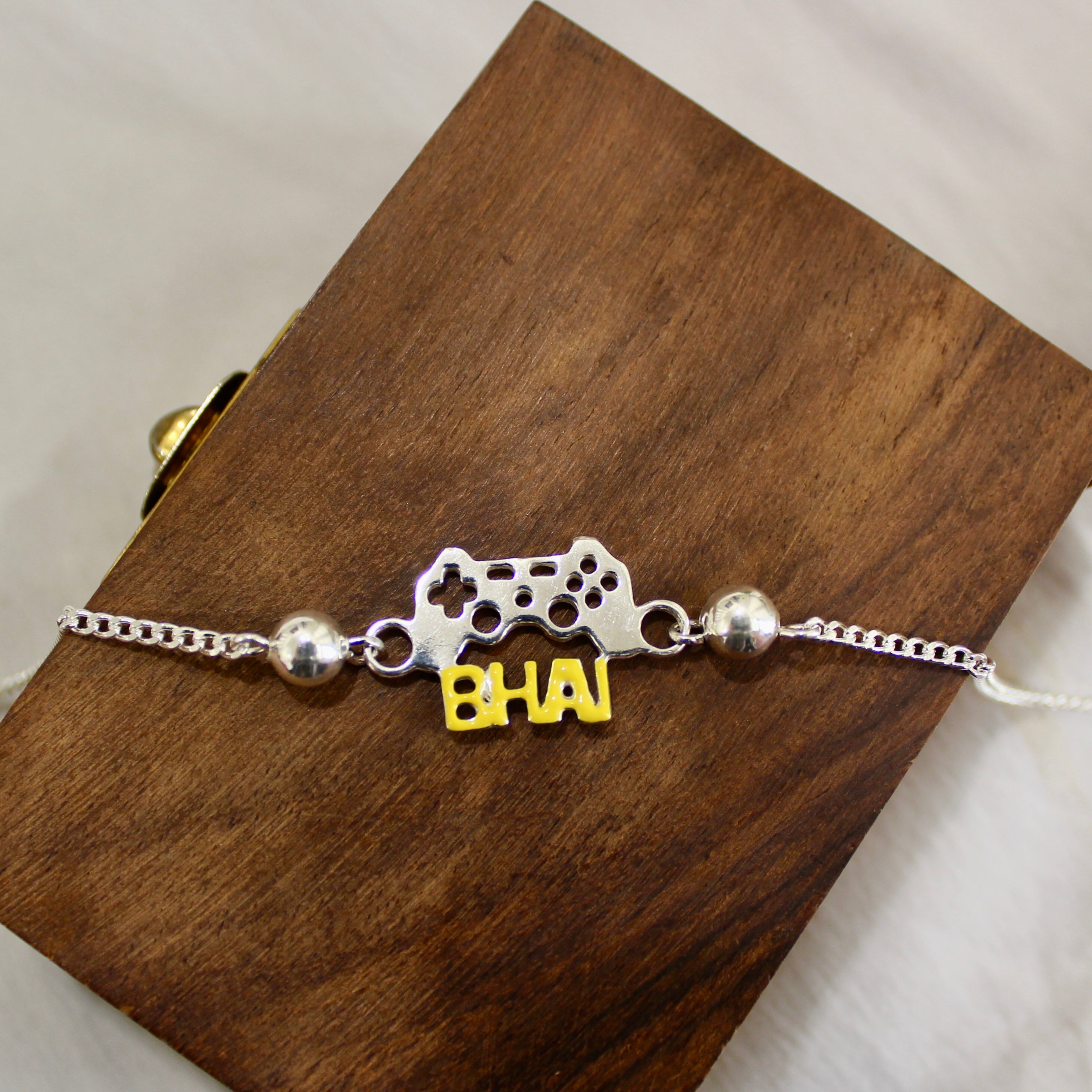 GAMER BHAI chained rakhi in 925 silver