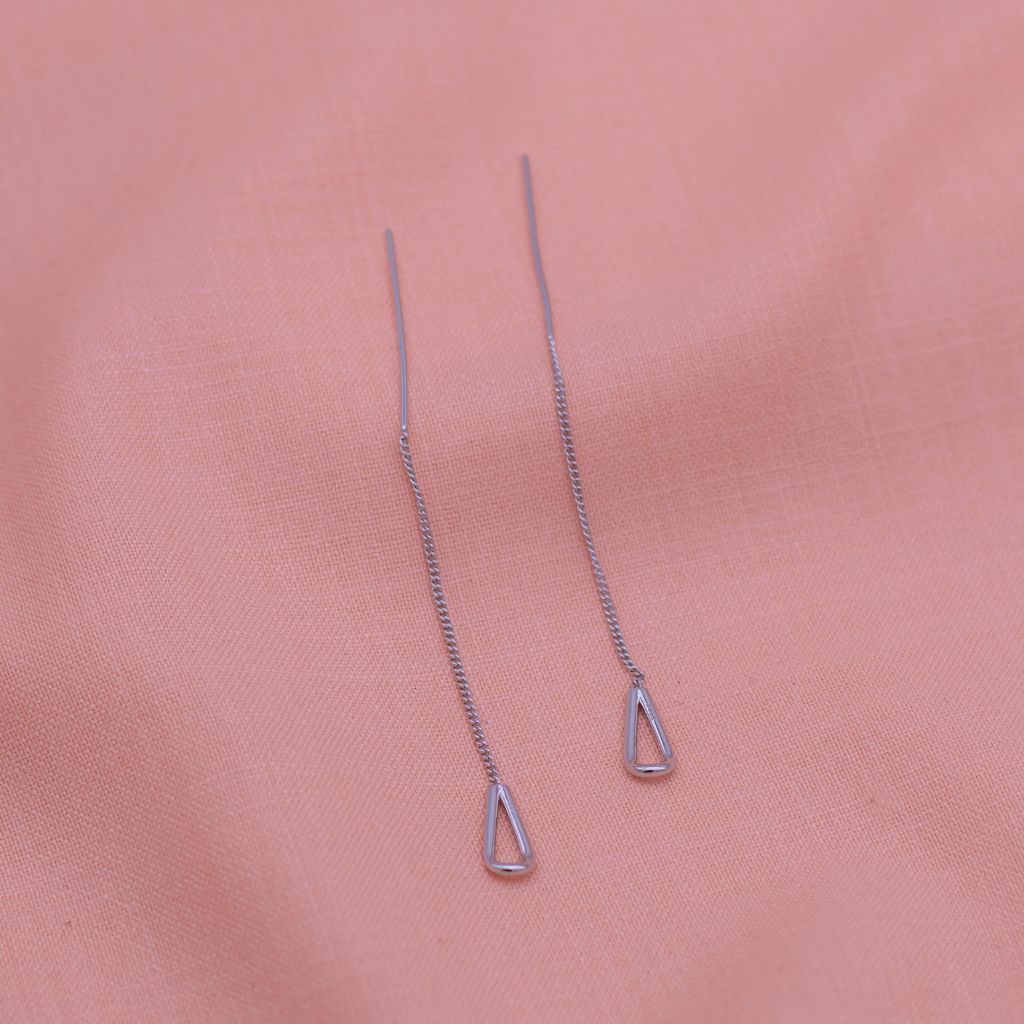 Divine Pure Silver Chain Drop Earrings in 925 silver