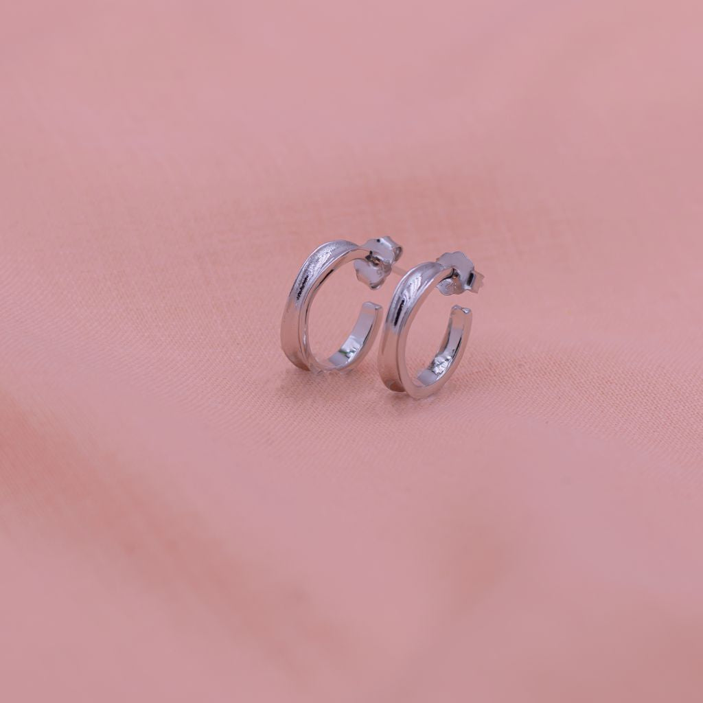 Classic Pure Silver Bali Earrings in 925 silver