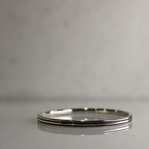 Silver lined 925 Oxidised Silver Bangles- Set of 2