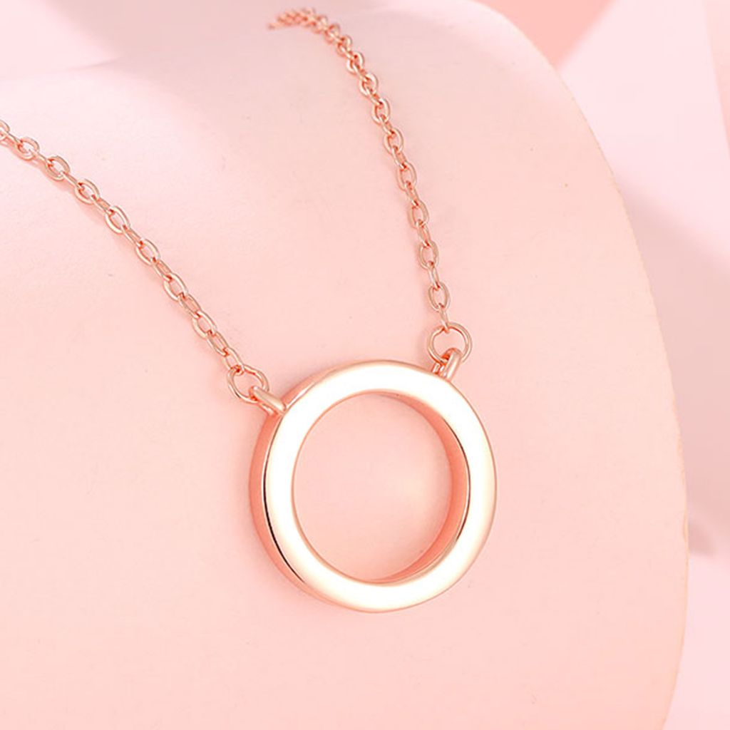 Classic Ring Charm Minimal Chain in Rose Gold Polish 925 Silver