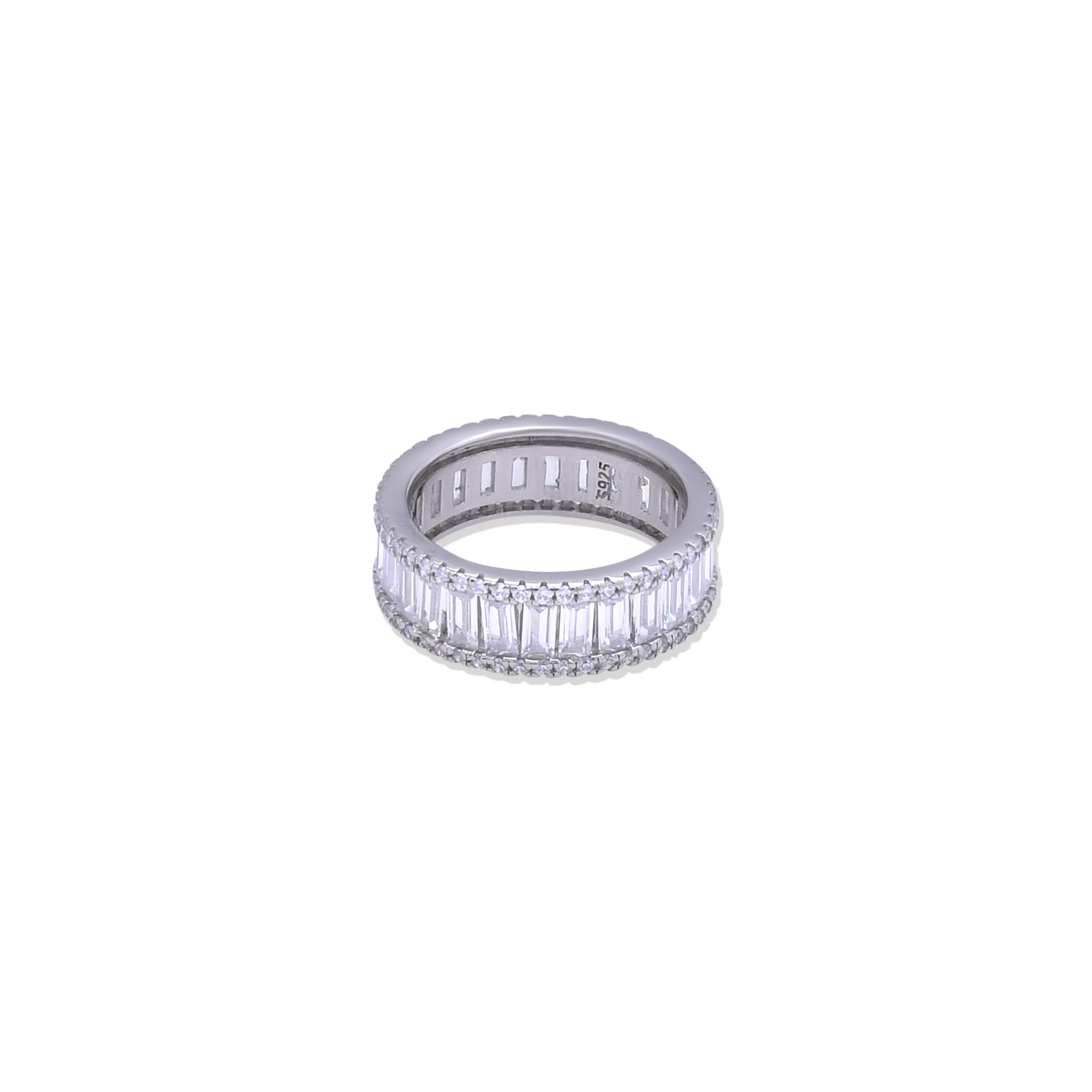 Zircon Stones Snake 925 Pure Silver Band Ring