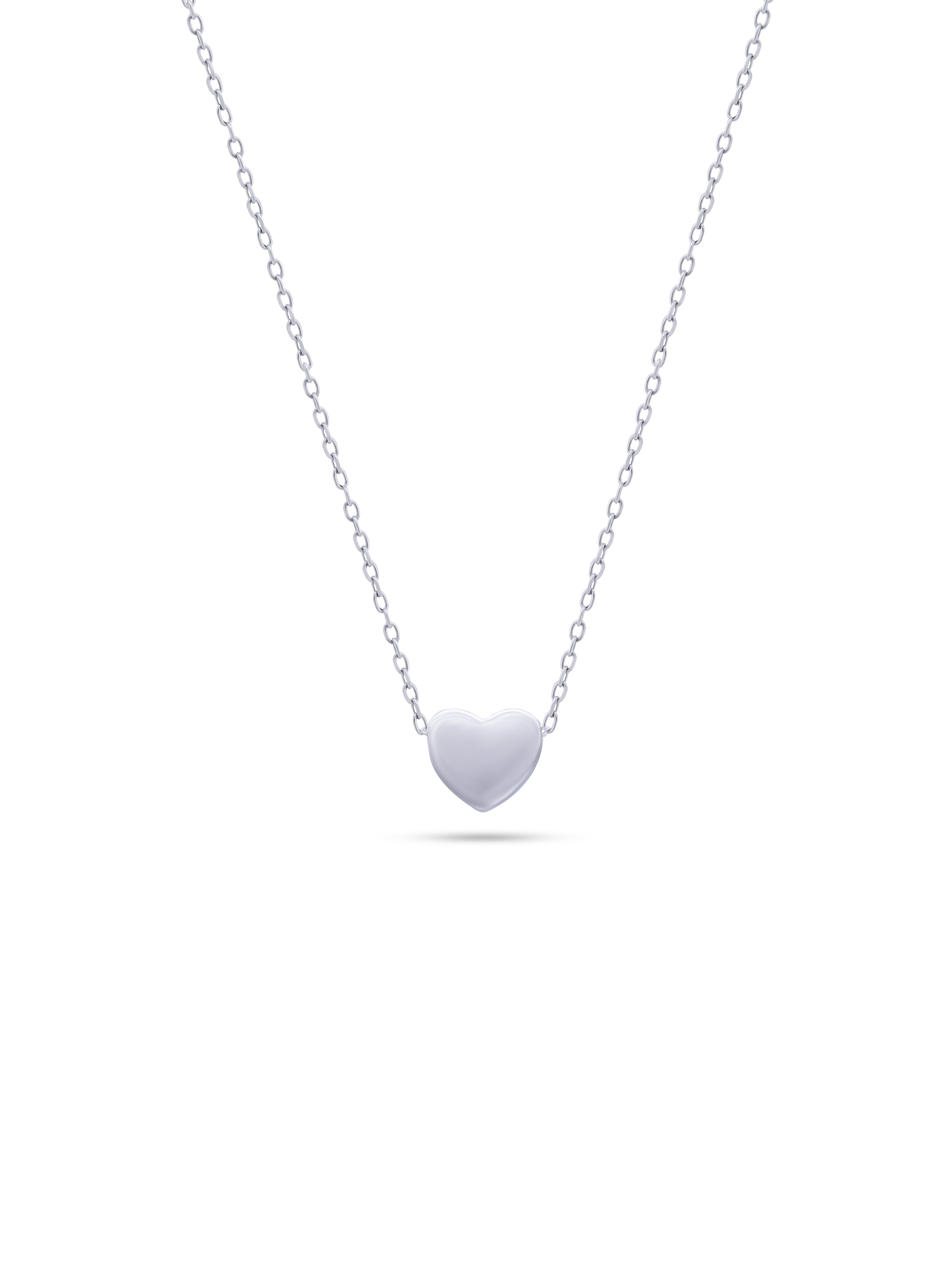 Classic Silver Heart Pendant With Silver Linked Chain in 925 Silver