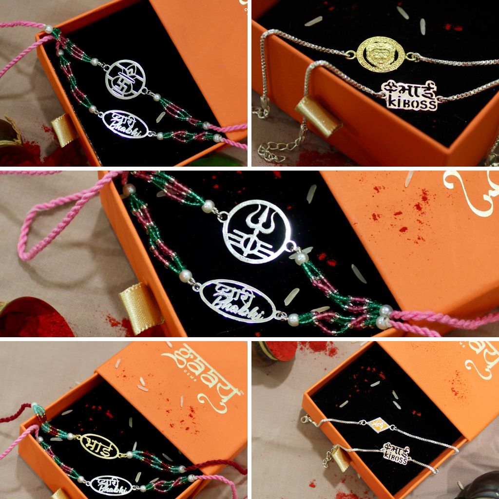 Silver Rakhi for Bhaiya Bhabhi Online in India