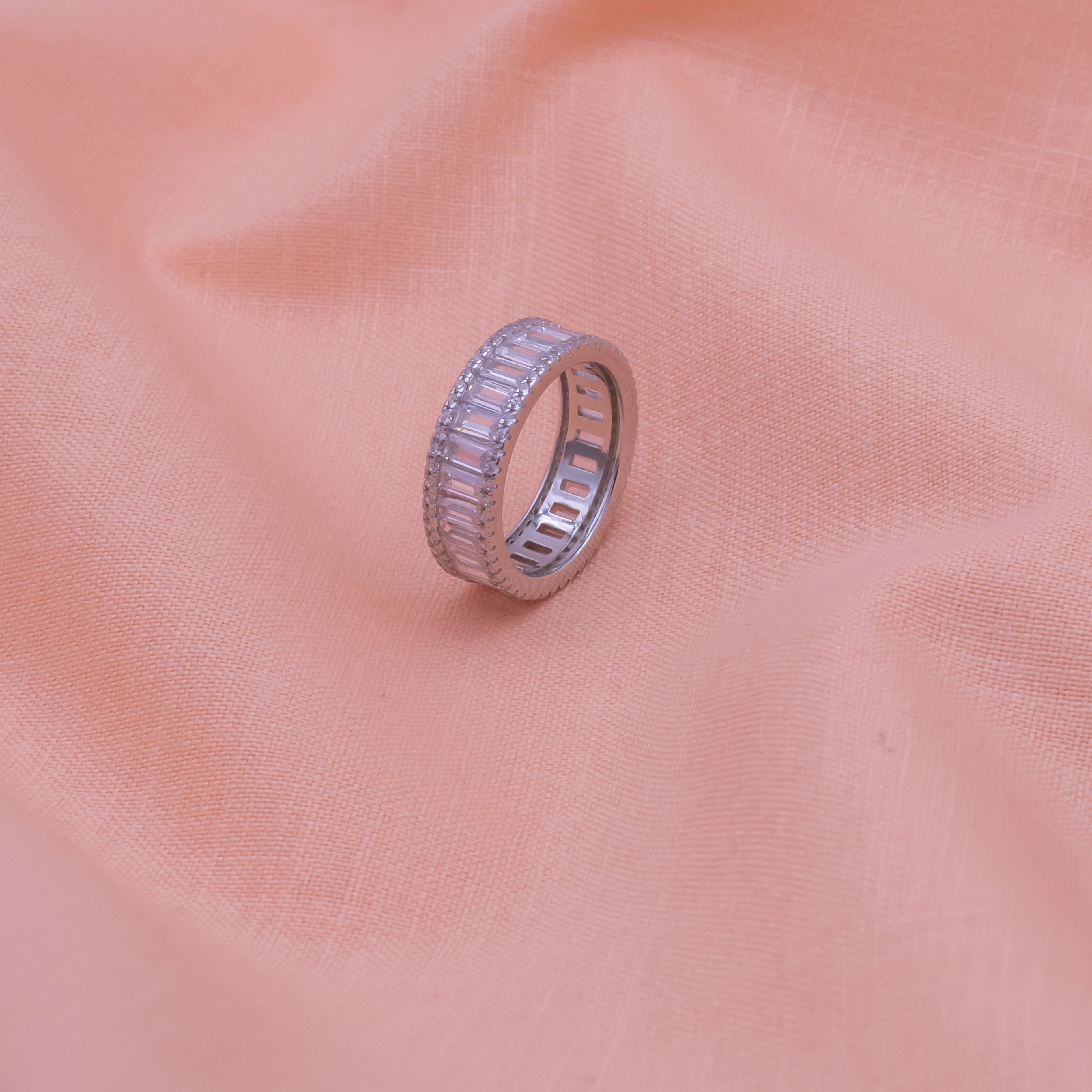 Zircon Stones Snake Pure Silver Band Ring