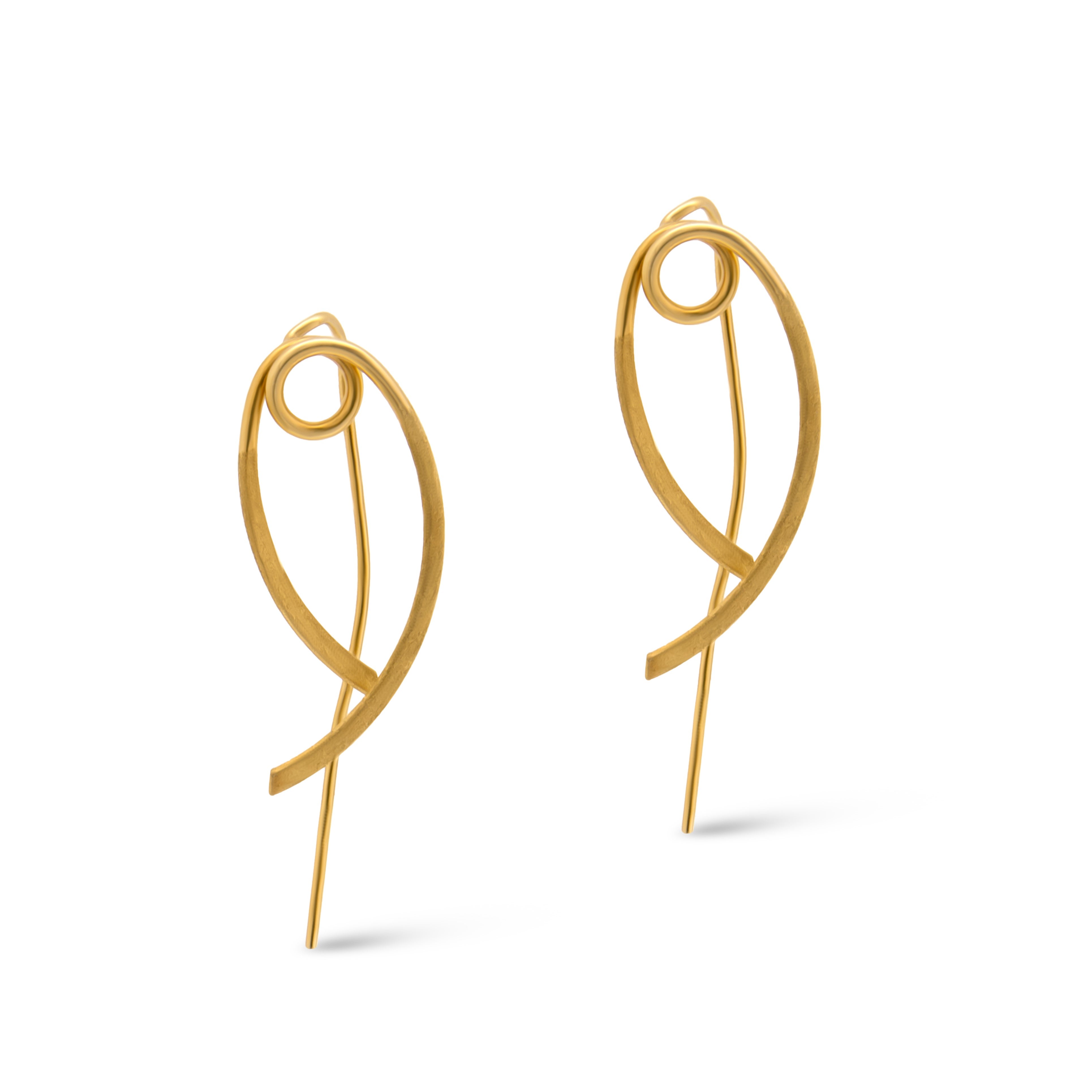 Twisted gold wired 925 silver Earrings