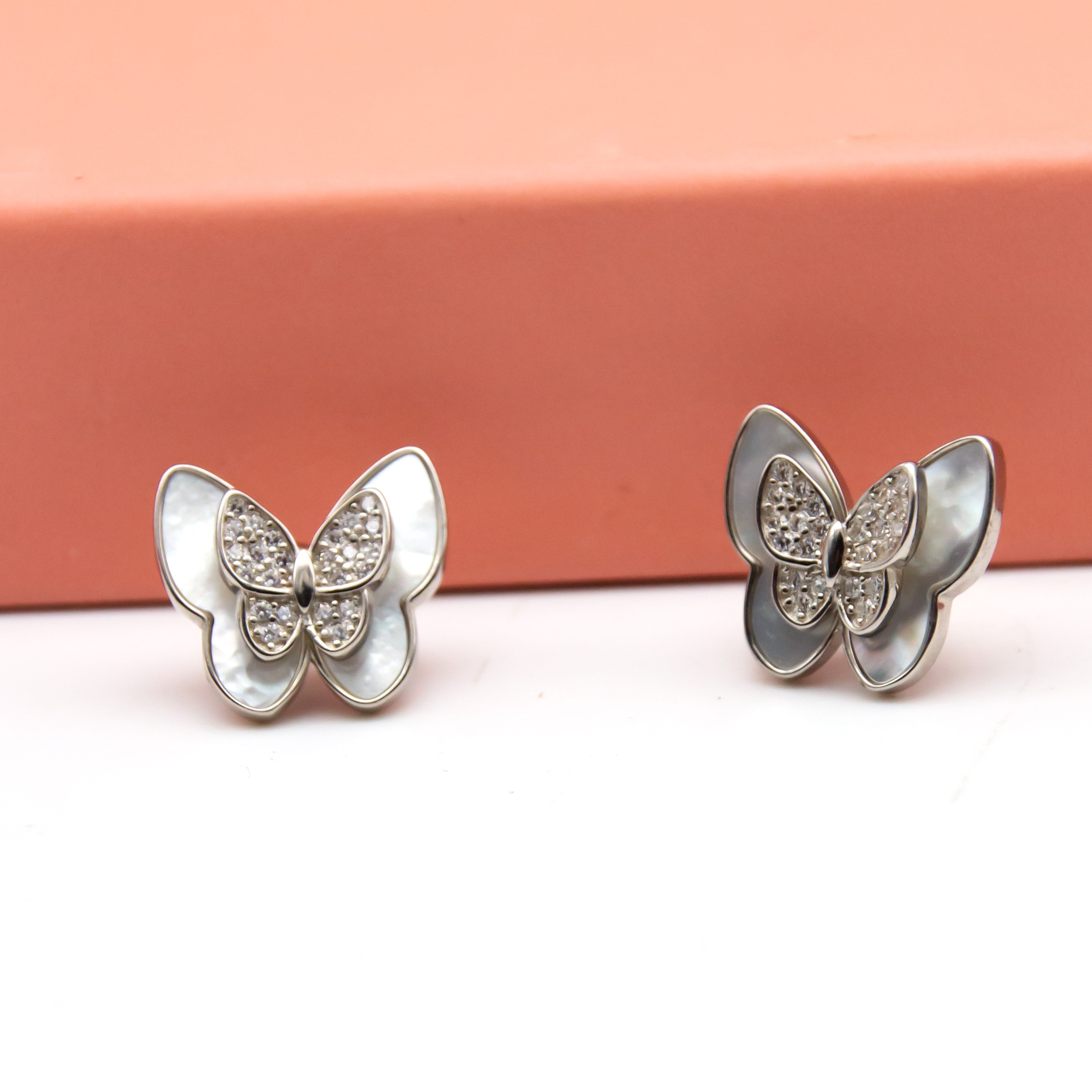 2-in-1 butterfly 925 silver Earrings