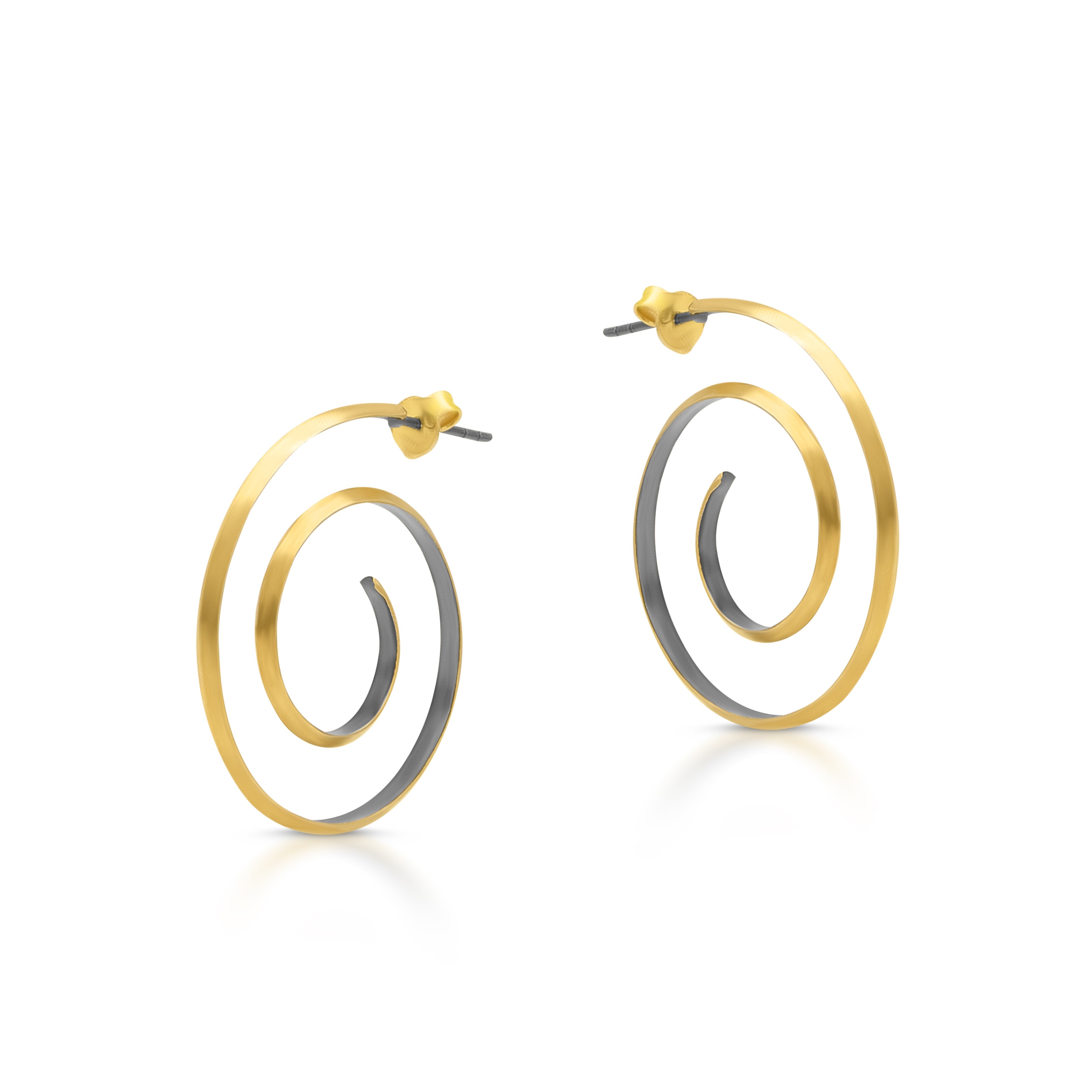 Spiral gold wired 925 silver Earrings