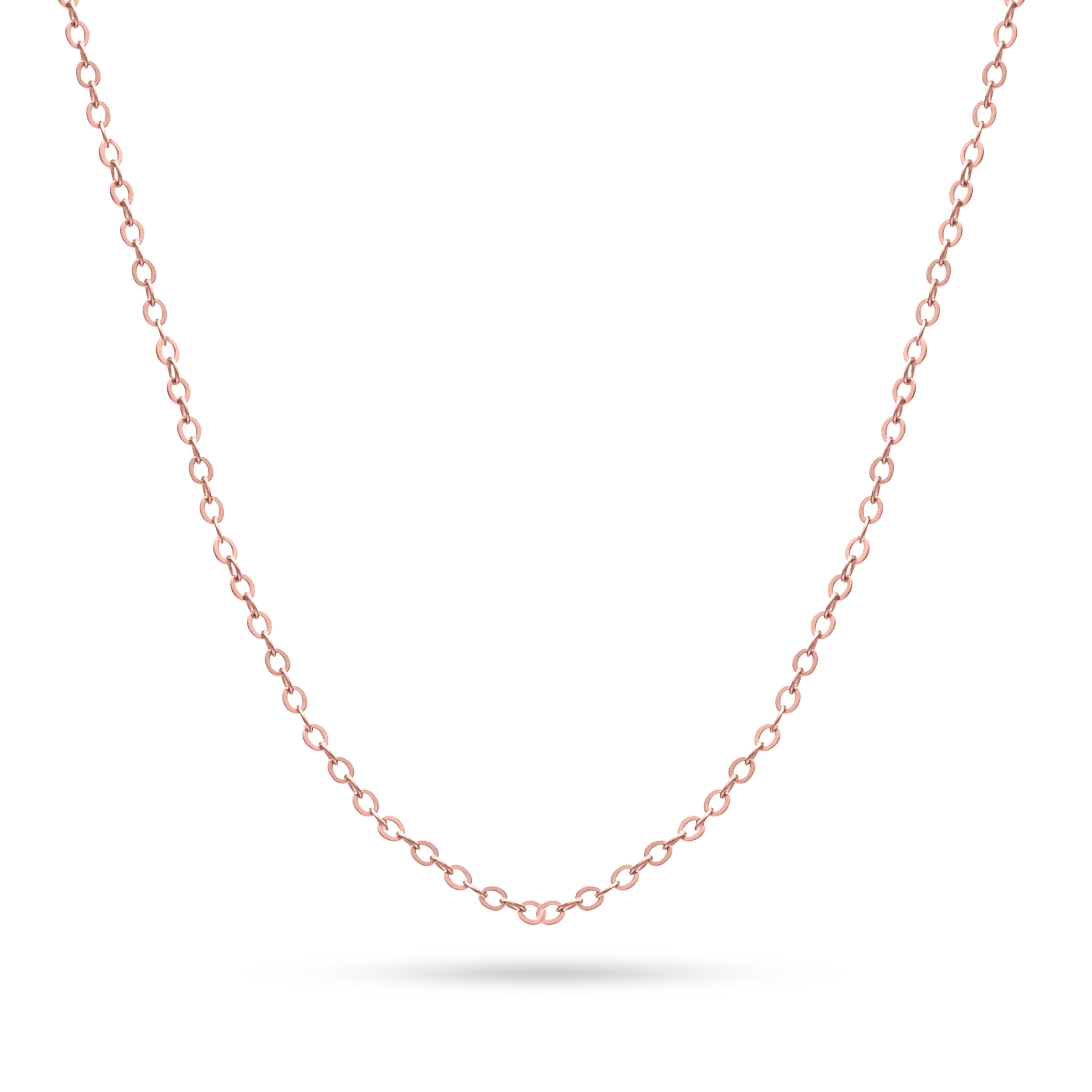 Classic plain rose gold 925 silver minimal chain