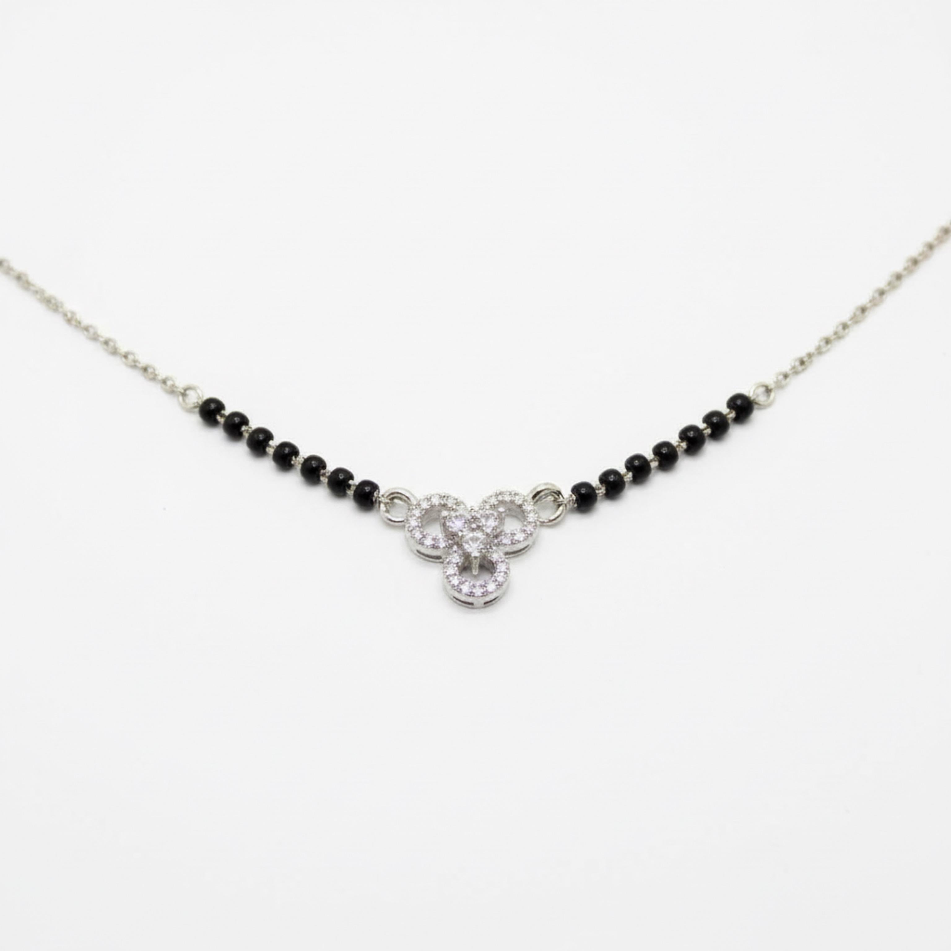 3 connecting Circles Zircon Stones Mangalsutra in 925 Silver