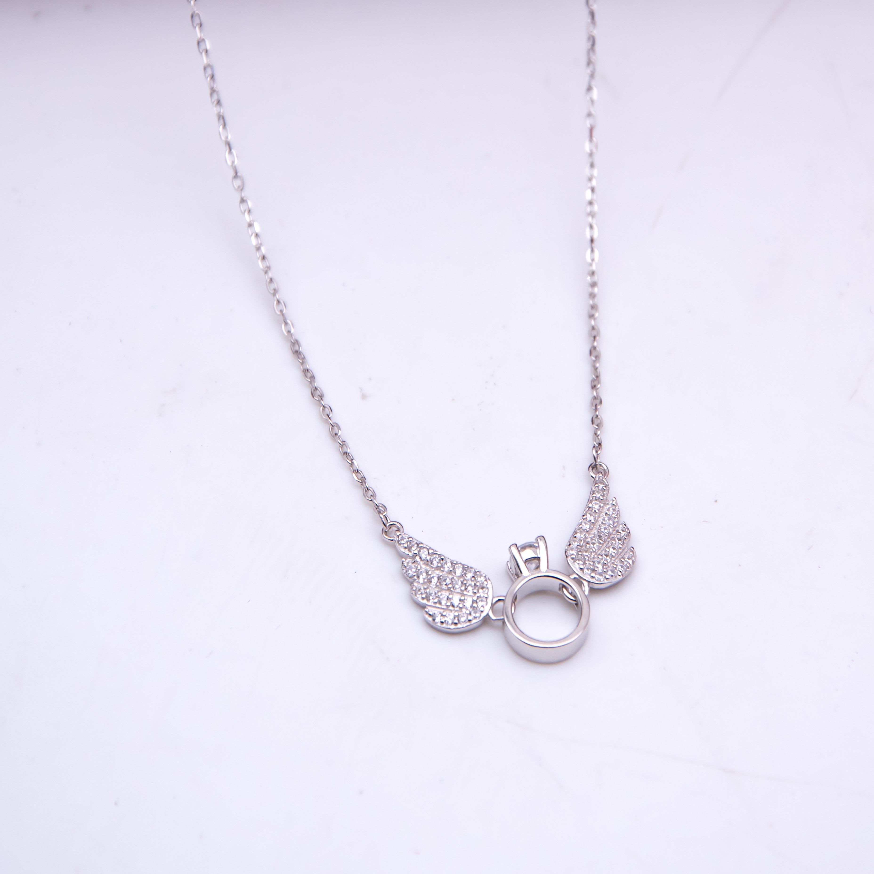 Ring wings silver minimal 925 silver chain