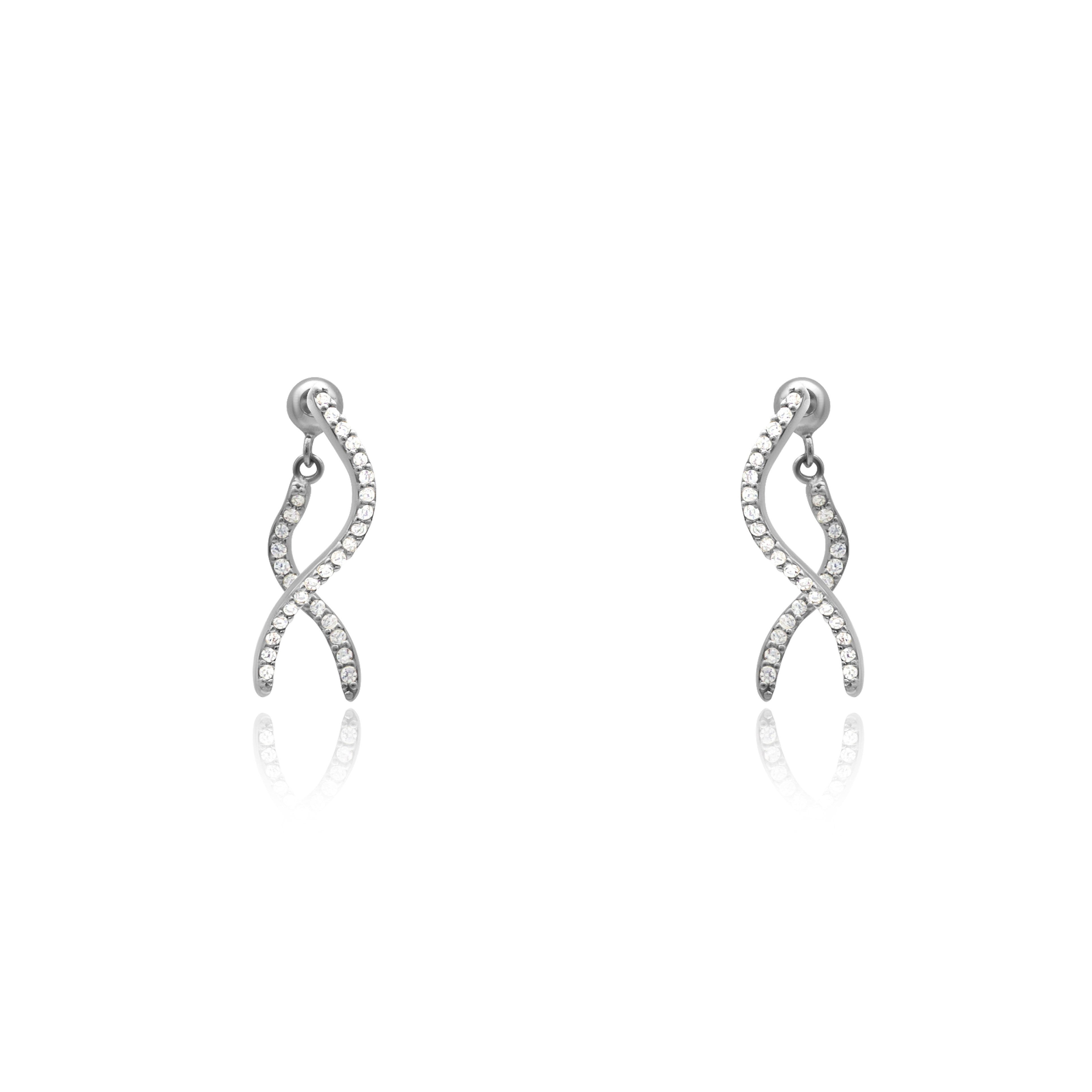 Zircon stones snake 925 silver Earrings